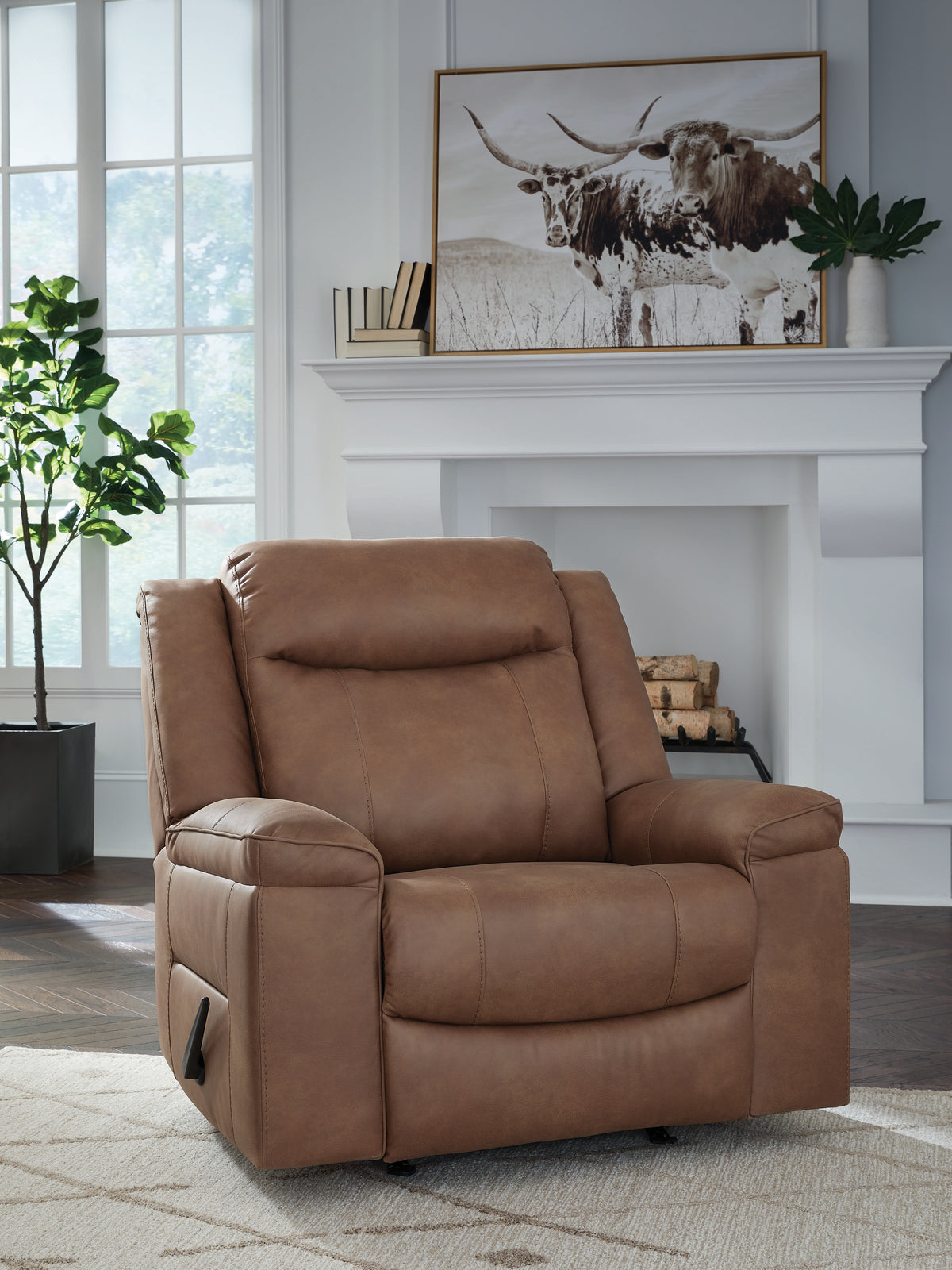 Coral Furniture - Ashley Furniture - Status Check Living Room - Rocker Recliner / Shadow - PC6530725
