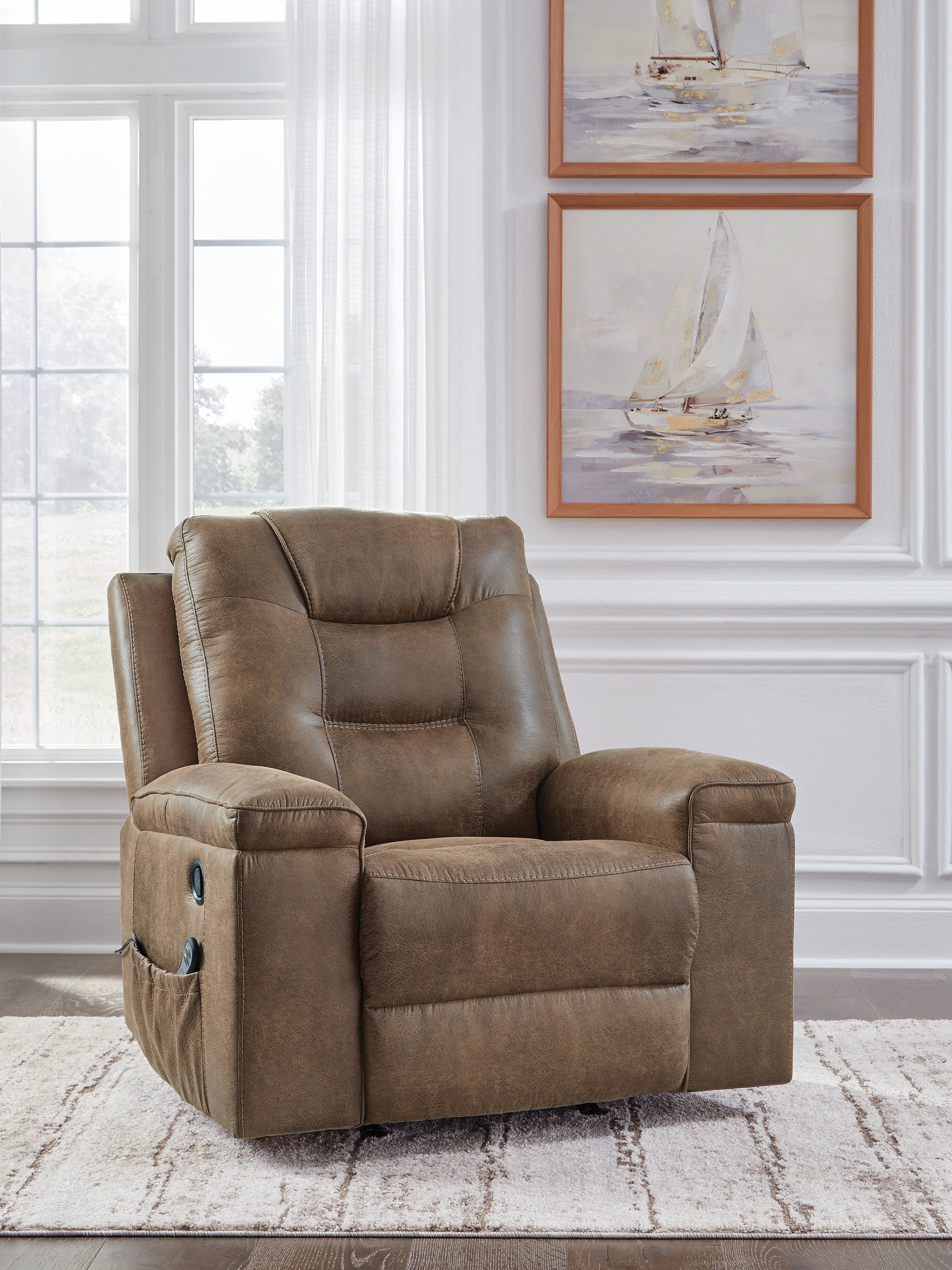 Coral Furniture - Ashley Furniture - Stockworth Living Room - Rocker Recliner / Granite - PC6560525