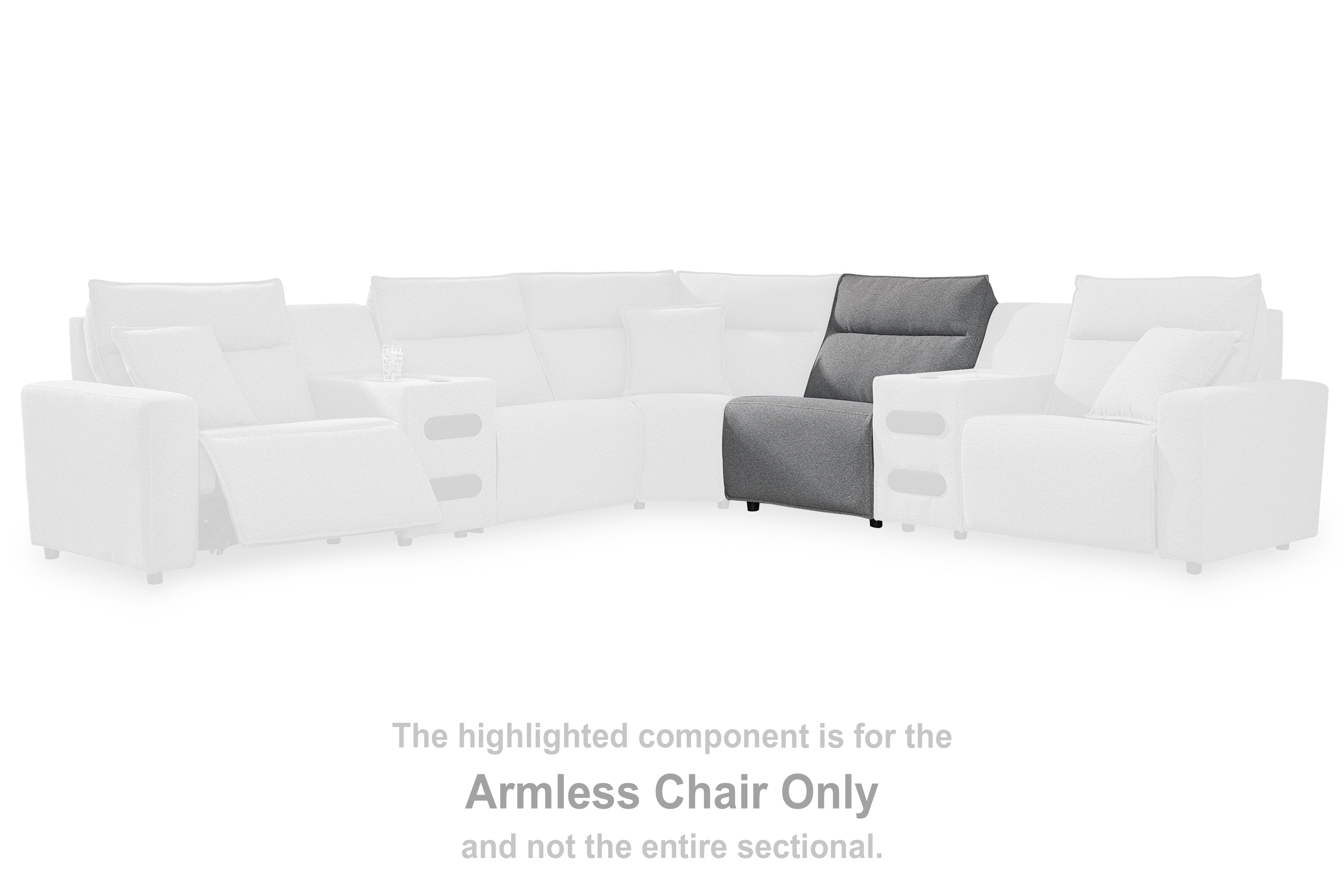 Coral Furniture - Ashley Furniture - ModMax II Sectional - Armless Chair / Salt and Pepper - 6590646