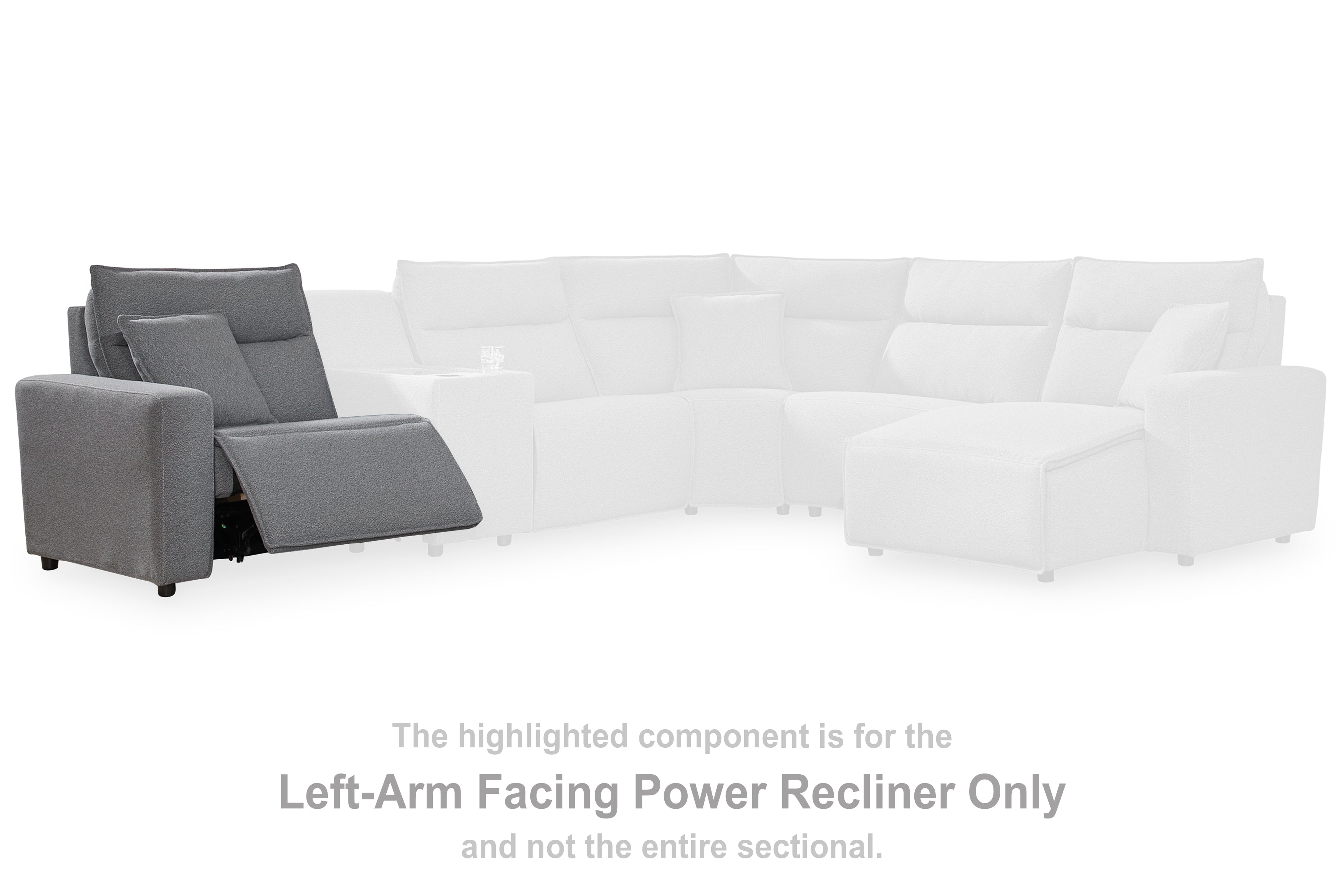 Coral Furniture - Ashley Furniture - ModMax II Sectional - LAF Zero Wall Power Recliner / Salt and Pepper - 6590658