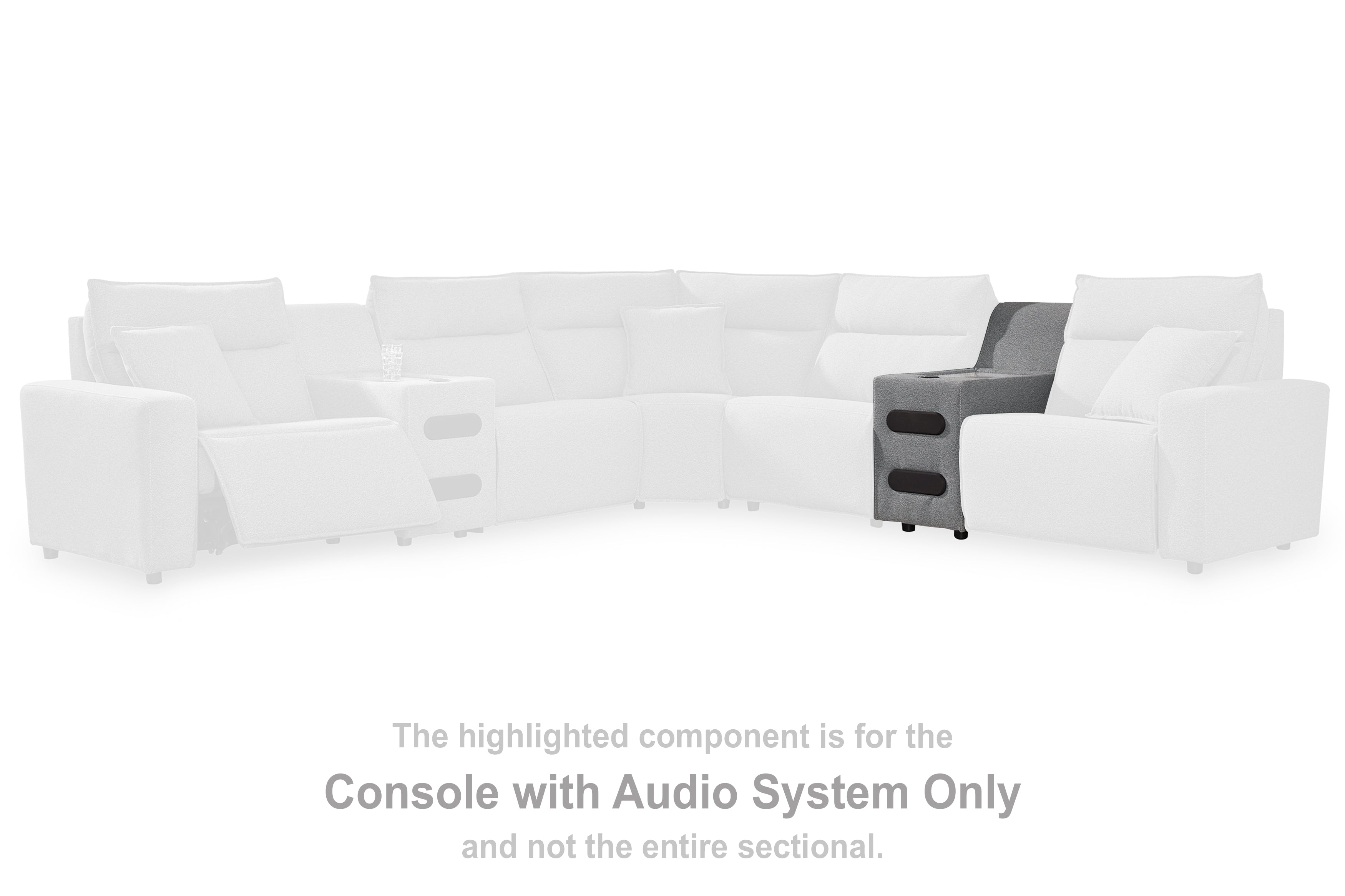 Coral Furniture - Ashley Furniture - ModMax II Sectional - Console with Audio System / Salt and Pepper - 6590660