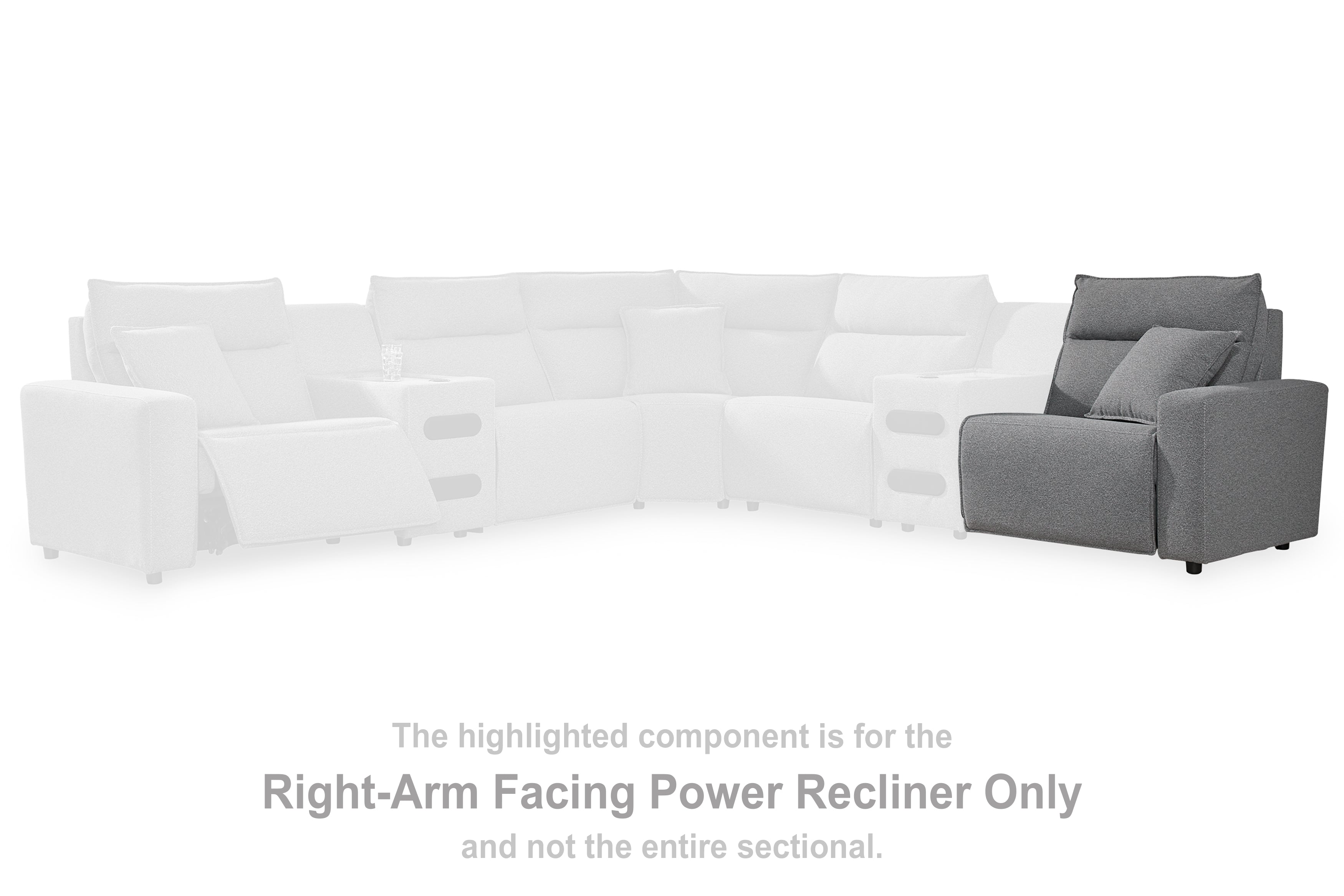 Coral Furniture - Ashley Furniture - ModMax II Sectional - RAF Zero Wall Power Recliner / Salt and Pepper - 6590662
