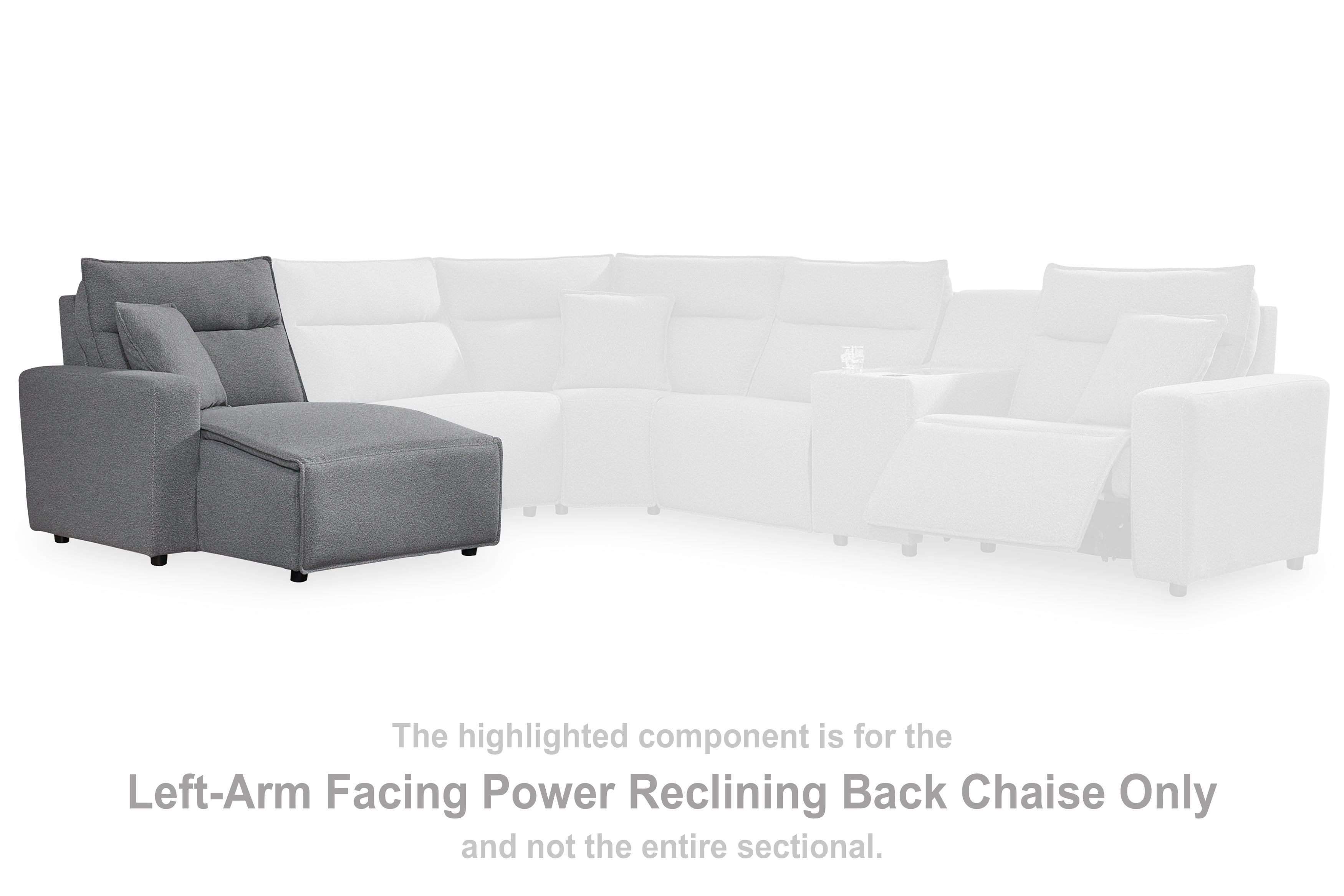 Coral Furniture - Ashley Furniture - ModMax II Sectional - LAF Press Back Power Chaise / Salt and Pepper - 6590679