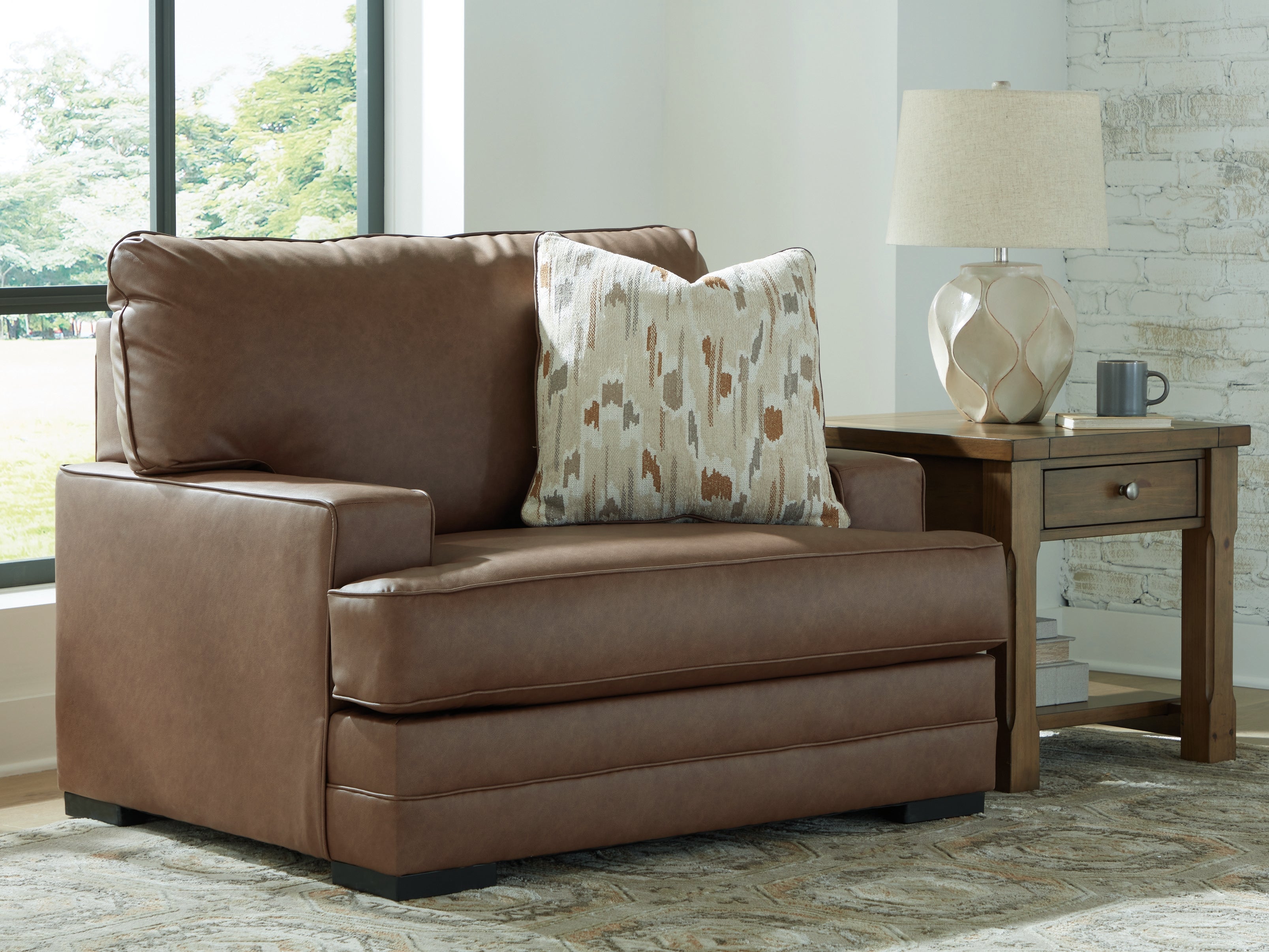 Coral Furniture - Ashley Furniture - VillaCourt Living Room - Chair and a Half / Caramel - 7490923