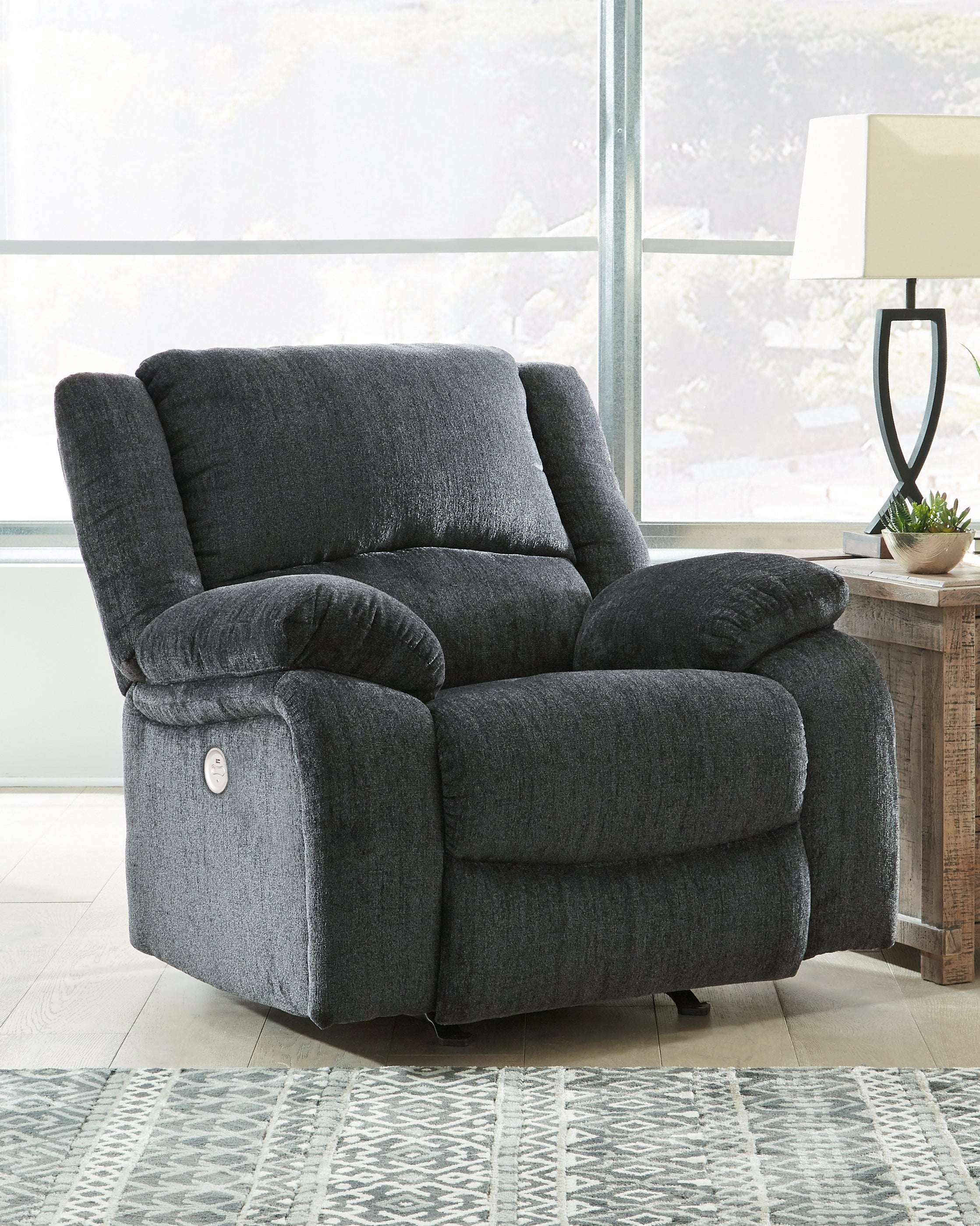 Coral Furniture - Ashley Furniture - Draycoll Living Room - Power Rocker Recliner / Slate - 7650498