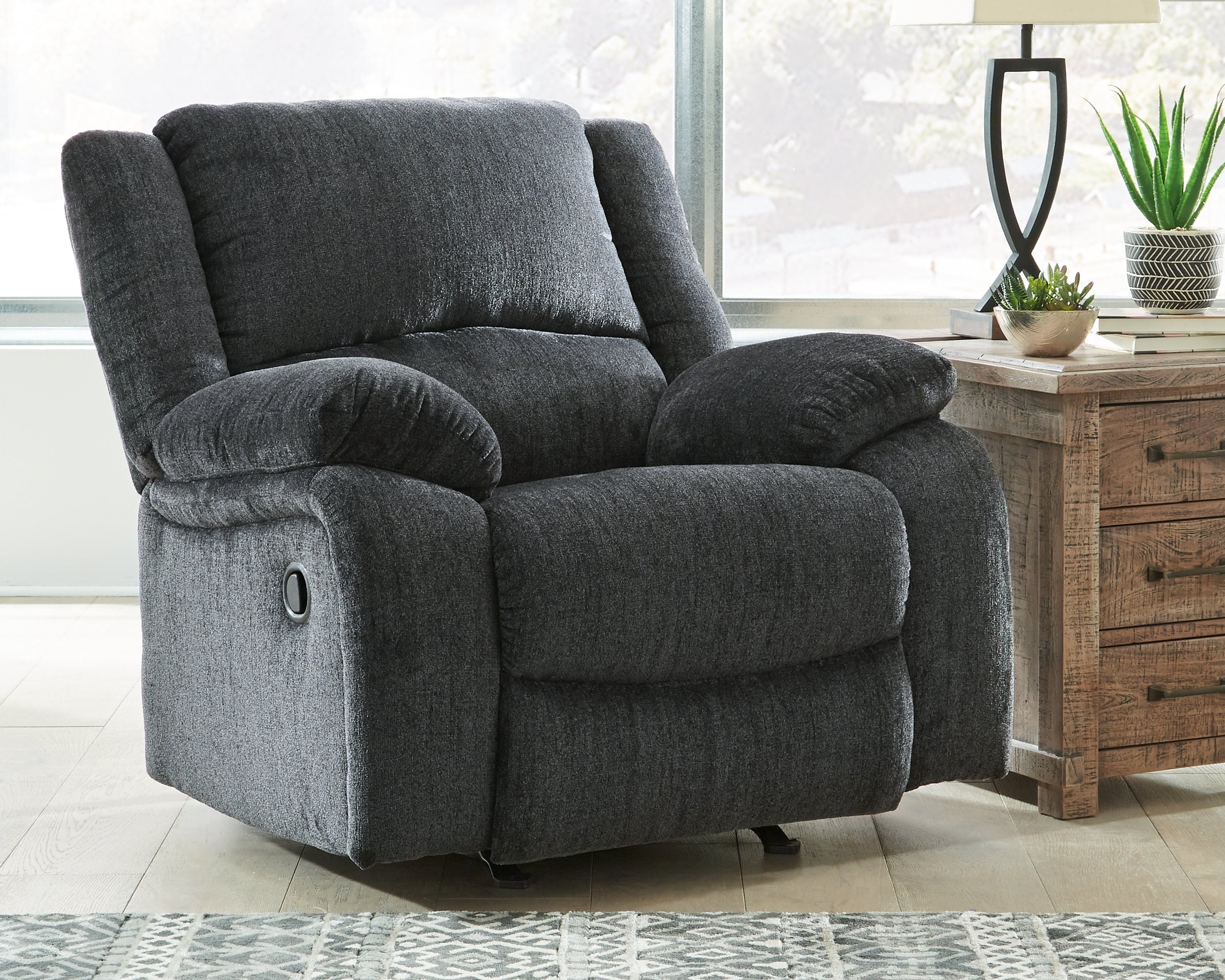 Coral Furniture - Ashley Furniture - Draycoll Living Room - Rocker Recliner / Slate - 7650425