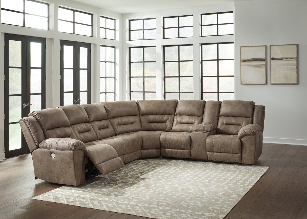 Coral Furniture - Ashley Furniture - Ravenel Sectional - 3-Piece Power Reclining Sectional / Fossil - 83106S2