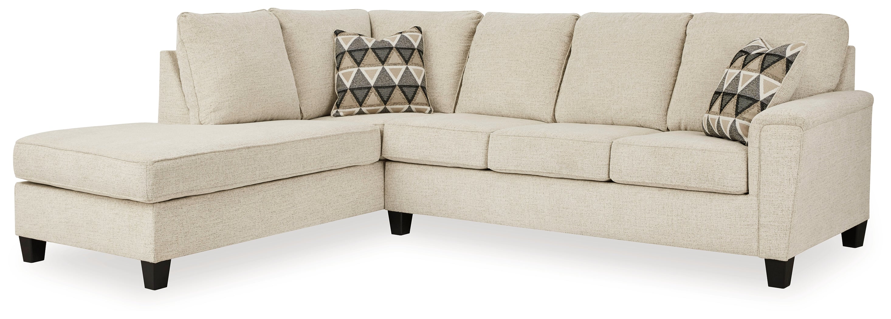 Coral Furniture - Ashley Furniture - Abinger Sectional - RAF 2-Piece Sectional with Chaise / Natural - 83904S1