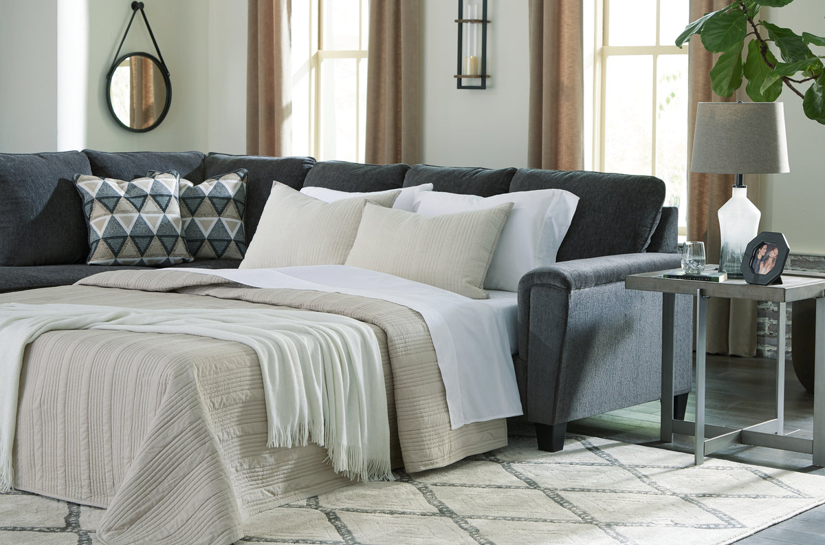 Coral Furniture - Ashley Furniture - Abinger Sectional - RAF 2-Piece Sleeper Sectional with Chaise / Smoke - 83905S3