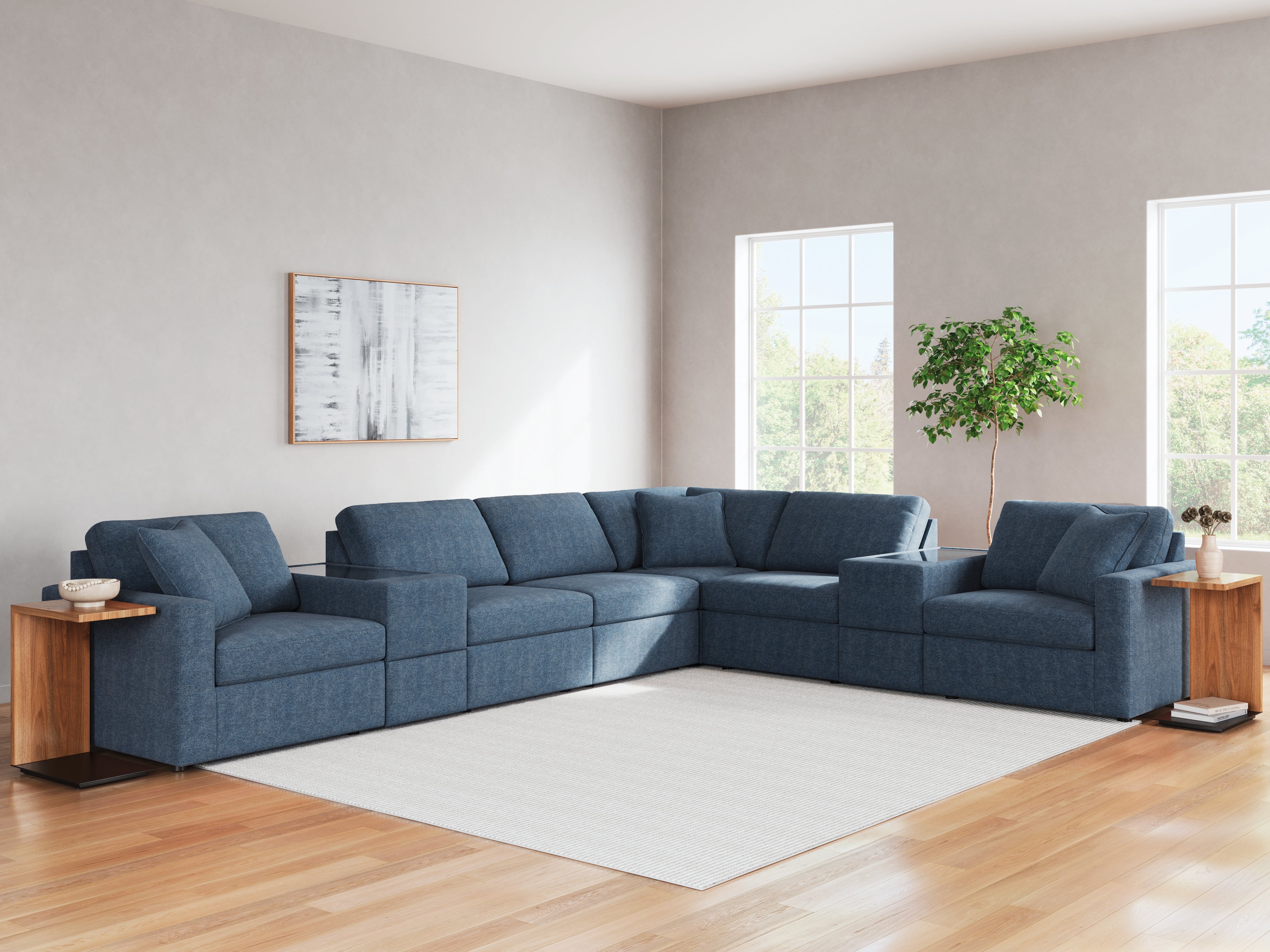 Coral Furniture - Ashley Furniture - Modmax Sectional - RAF 8-Piece Sectional / Ink - 92101S11