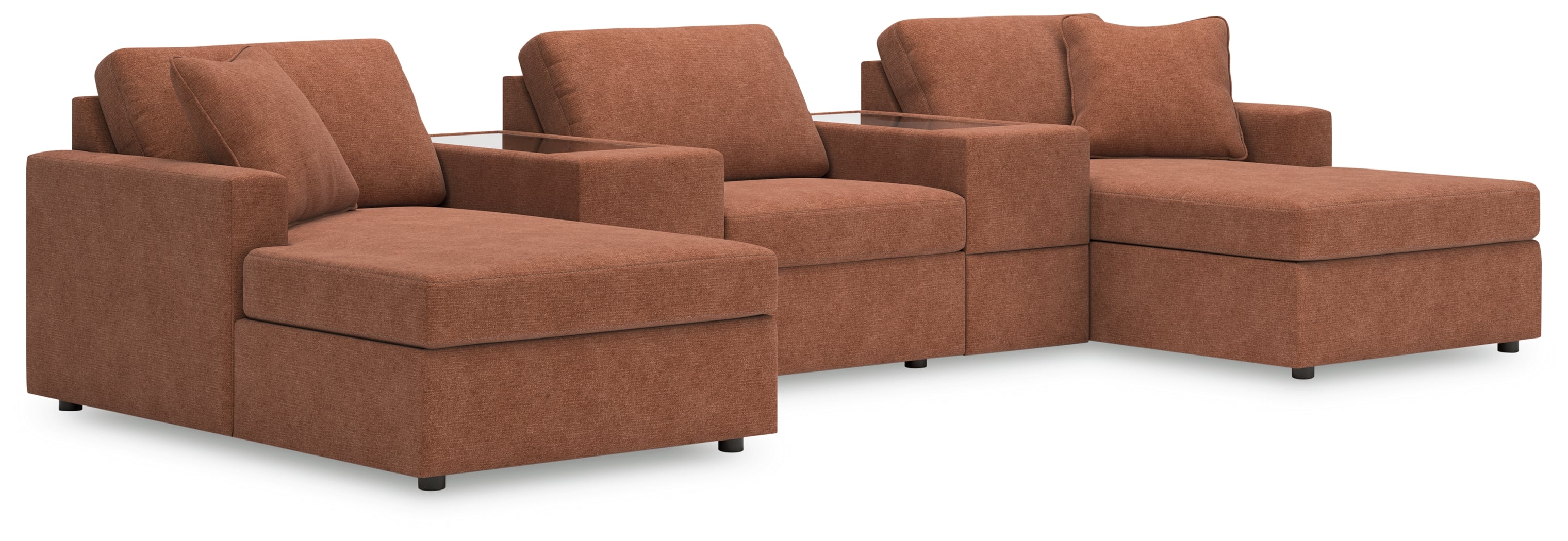 Coral Furniture - Ashley Furniture - Modmax Sectional - RAF 5-Piece Pit Sectional / Spice - 92102S44