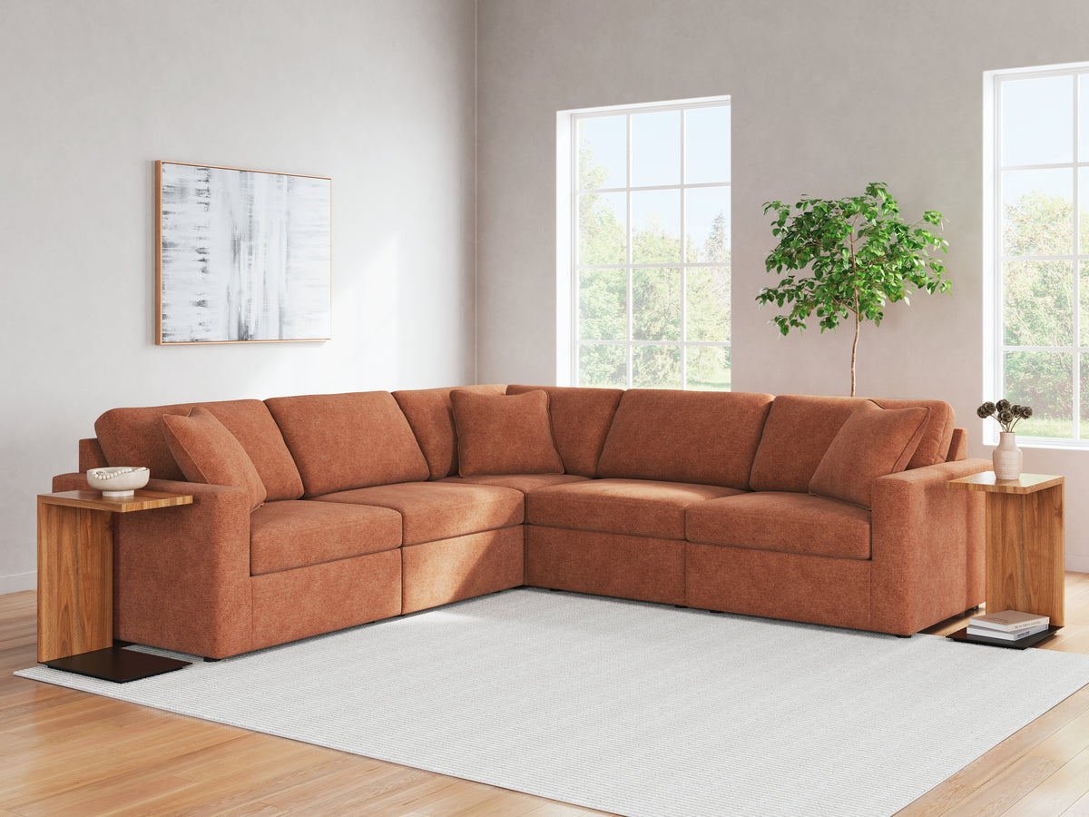 Coral Furniture - Ashley Furniture - Modmax Sectional - RAF 7-Piece Sectional with Audio Console / Ink - 92121S75