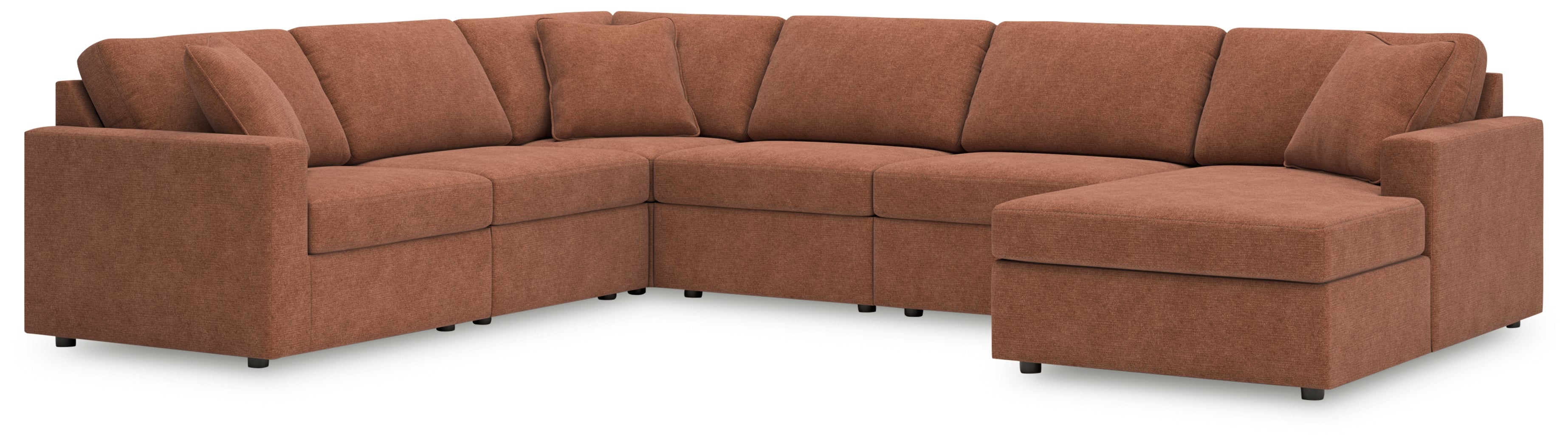 Coral Furniture - Ashley Furniture - Modmax Sectional - RAF 6-Piece Sectional with Chaise / Spice - 92102S46