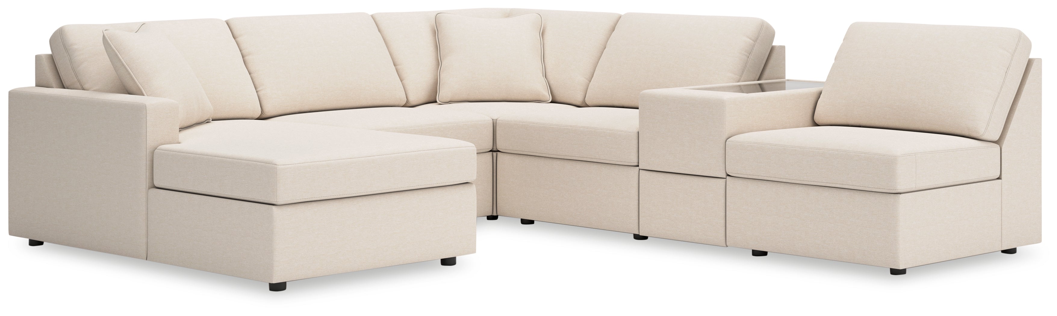 Coral Furniture - Ashley Furniture - Modmax Sectional - RAF 6-Piece Sectional with Chaise / Oyster - 92103S21