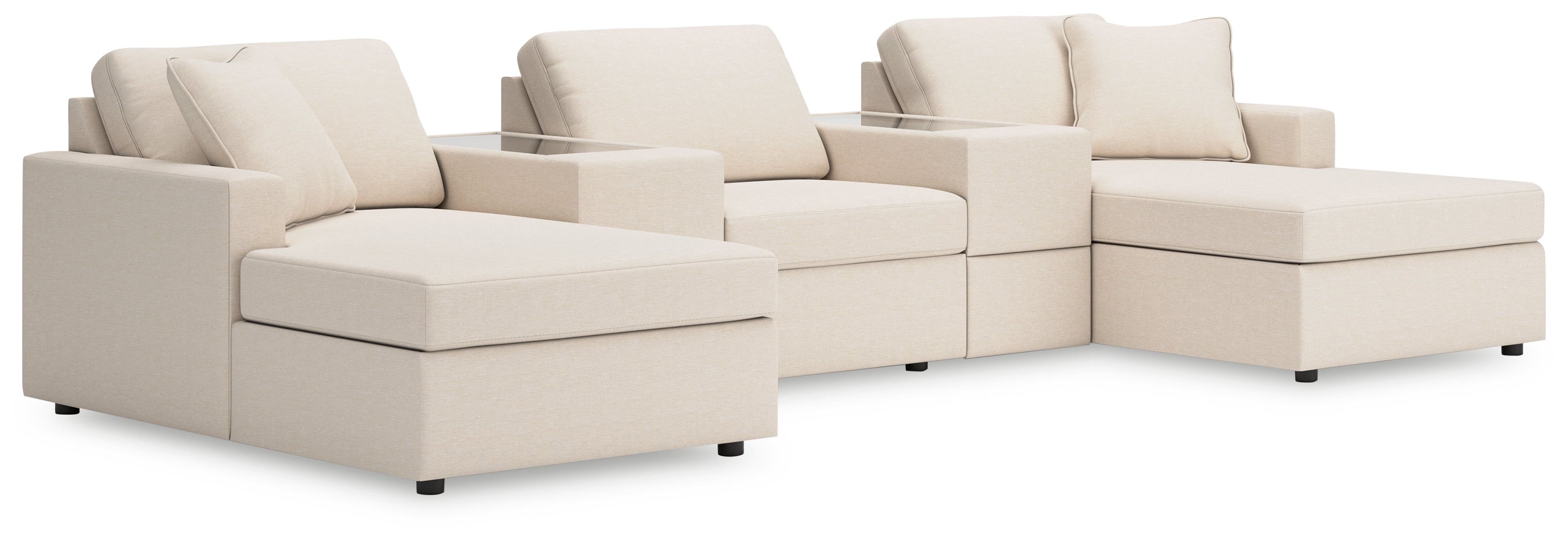 Coral Furniture - Ashley Furniture - Modmax Sectional - RAF 5-Piece Pit Sectional / Oyster - 92103S44