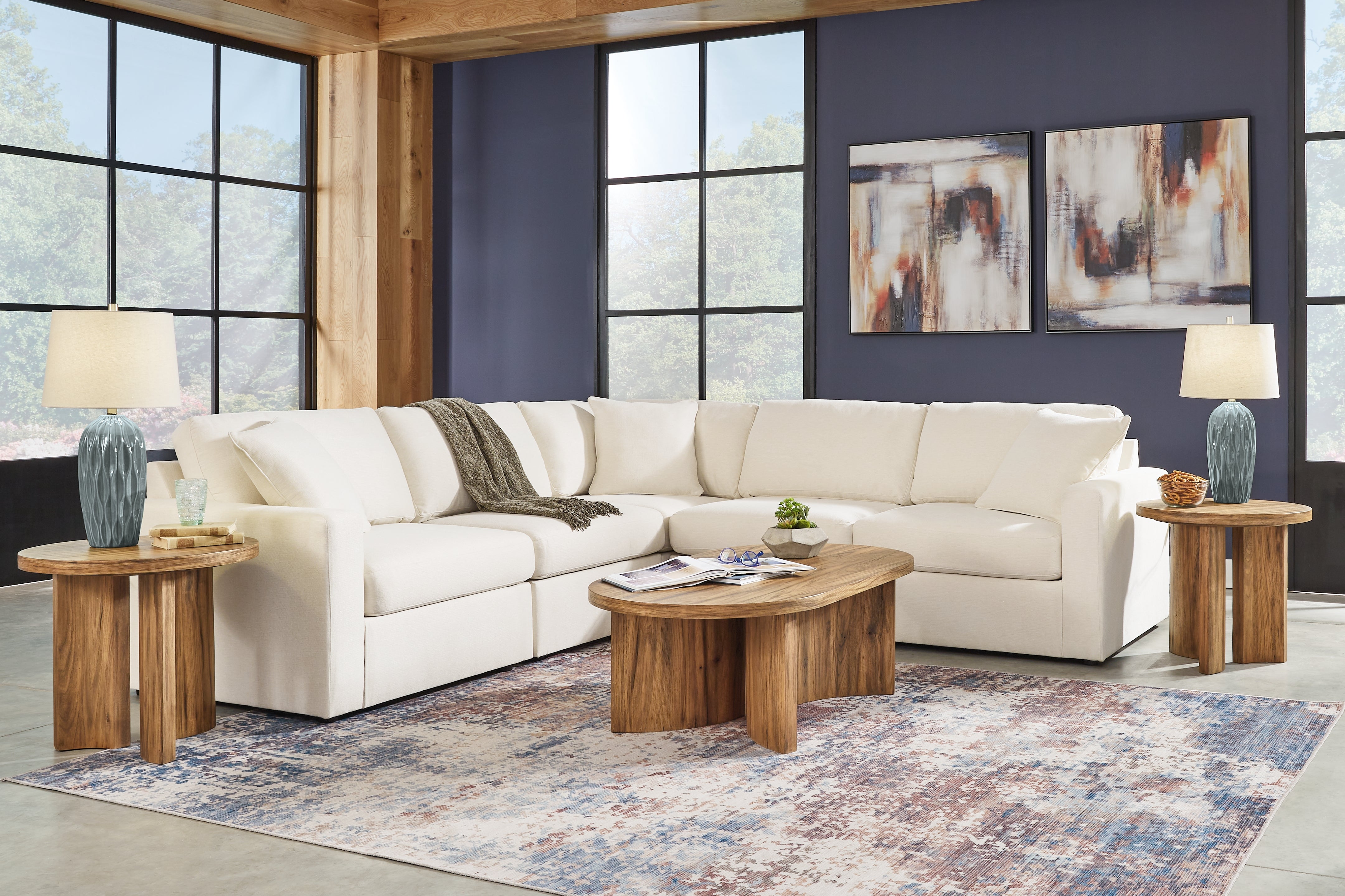 Coral Furniture - Ashley Furniture - Modmax Sectional - RAF 5-Piece Sectional / Oyster - 92103S6