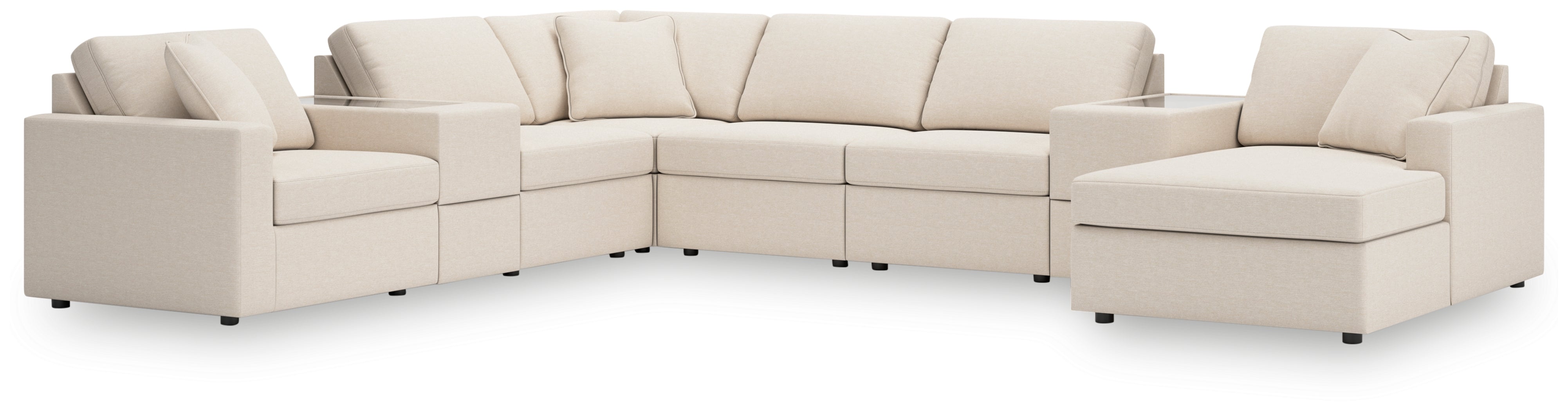 Coral Furniture - Ashley Furniture - Modmax Sectional - RAF 8-Piece Sectional with Chaise / Oyster - 92103S42