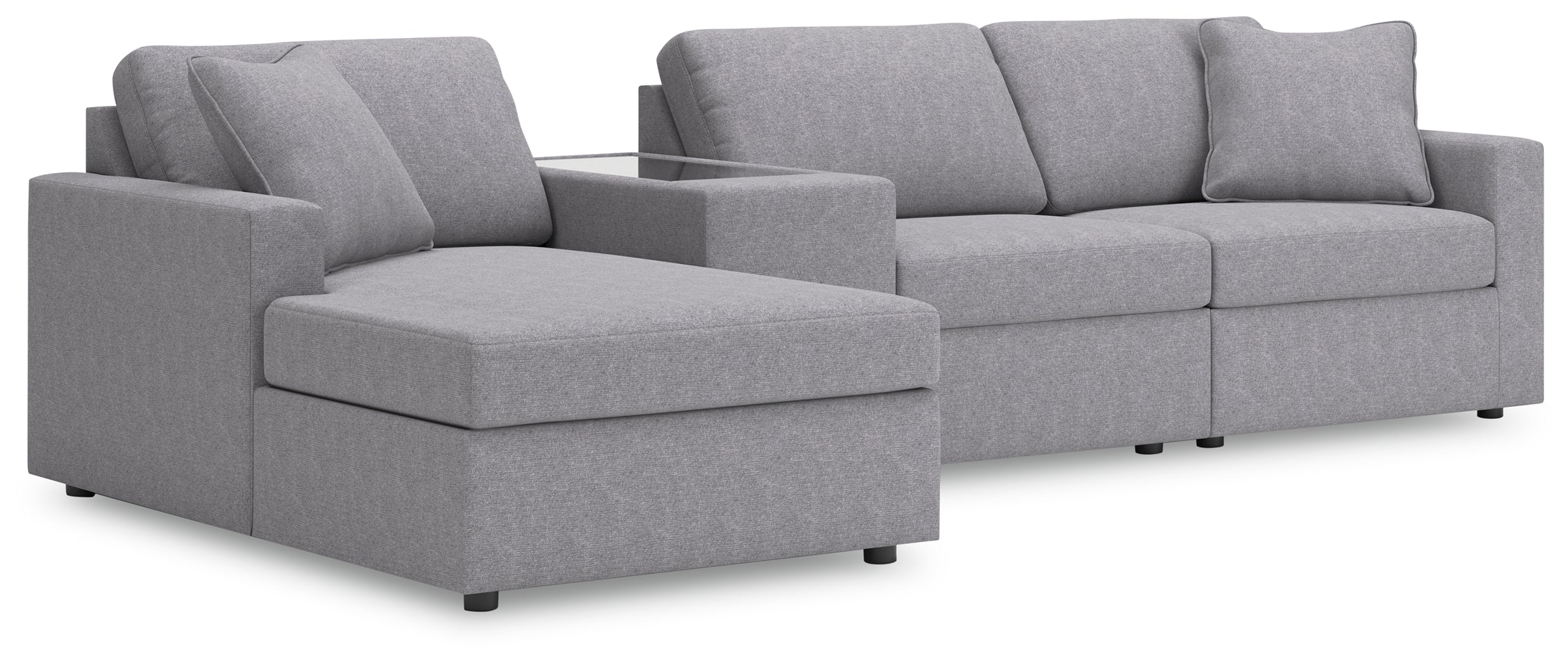 Coral Furniture - Ashley Furniture - Modmax Sectional - RAF 4-Piece Sectional with Chaise / Granite - 92104S41