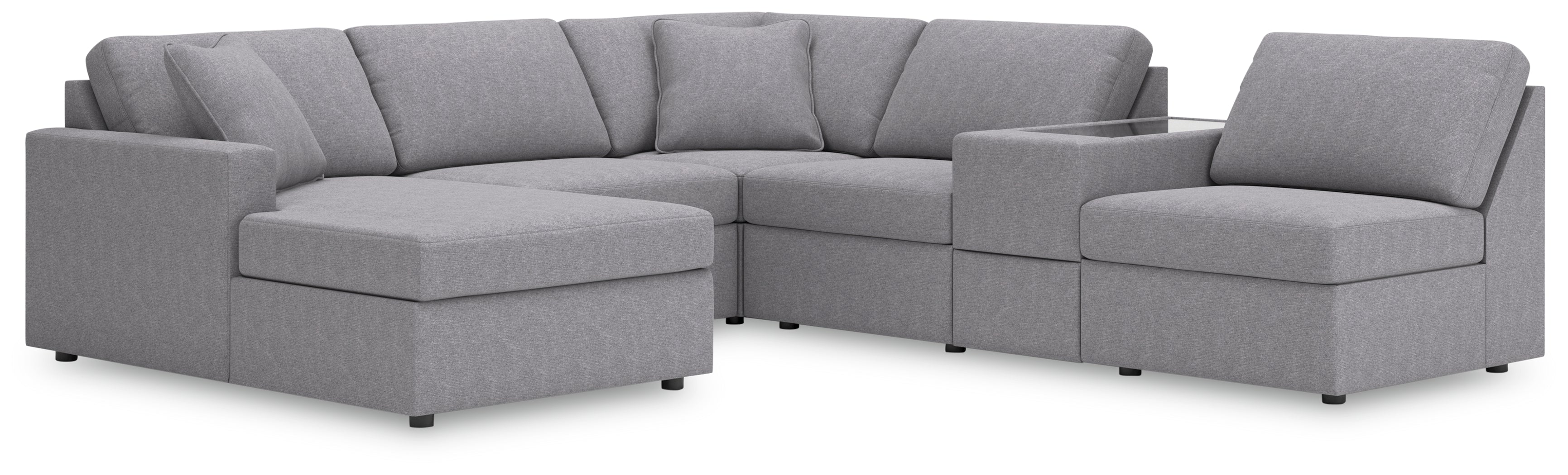 Coral Furniture - Ashley Furniture - Modmax Sectional - RAF 6-Piece Sectional with Chaise / Granite - 92104S21
