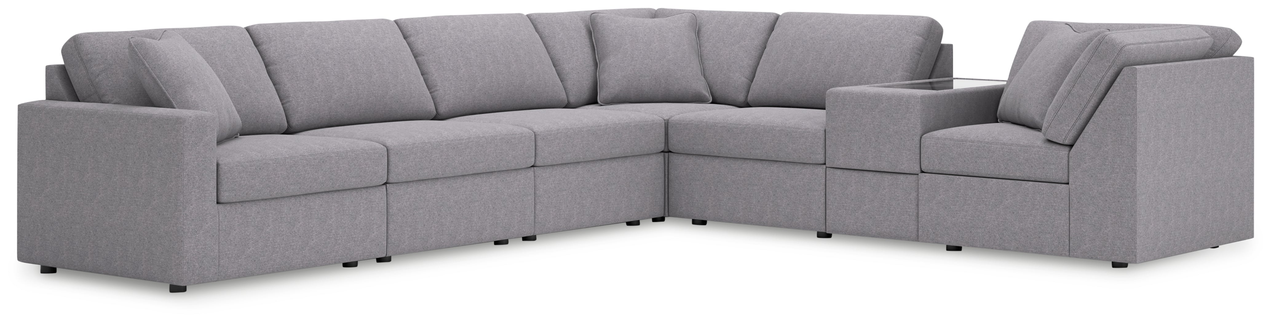 Coral Furniture - Ashley Furniture - Modmax Sectional - RAF 7-Piece Sectional / Granite - 92104S33