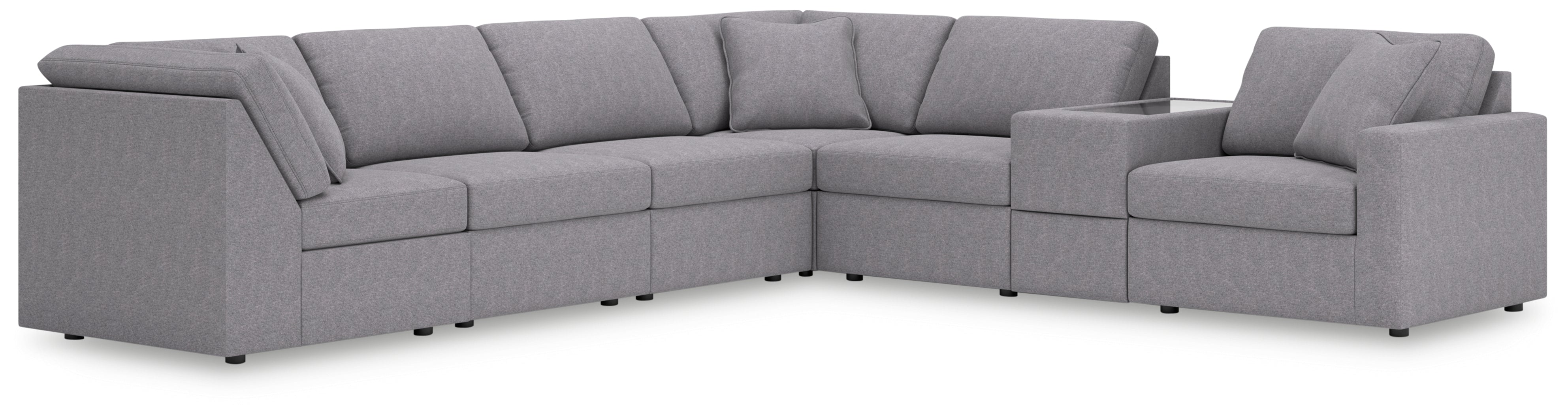 Coral Furniture - Ashley Furniture - Modmax Sectional - 7-Piece Sectional with Storage Console / Granite - 92104S32