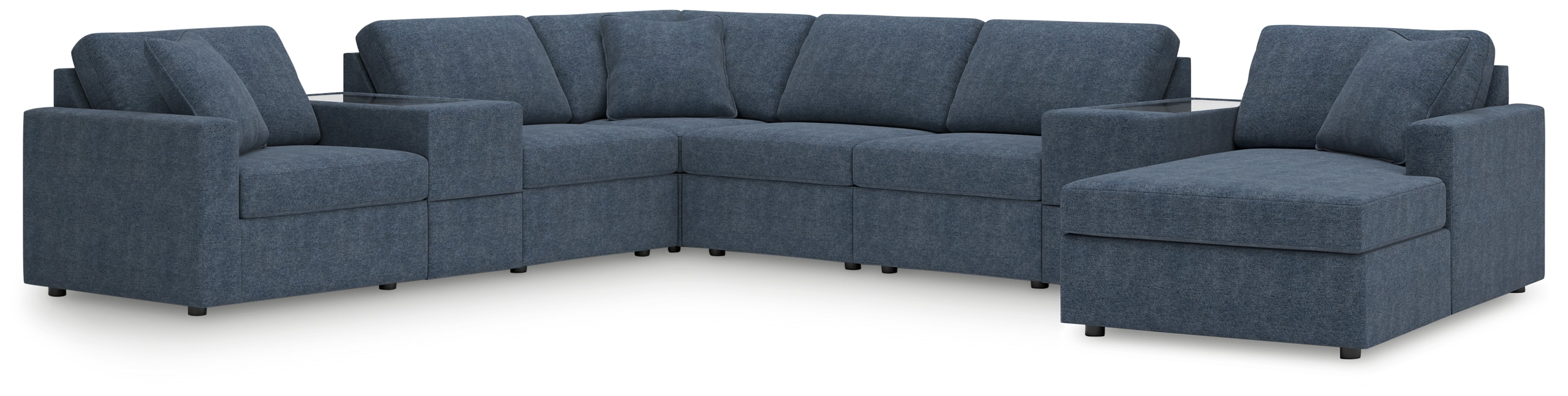 Coral Furniture - Ashley Furniture - Modmax Sectional - RAF 8-Piece Sectional with Chaise / Ink - 92121S42