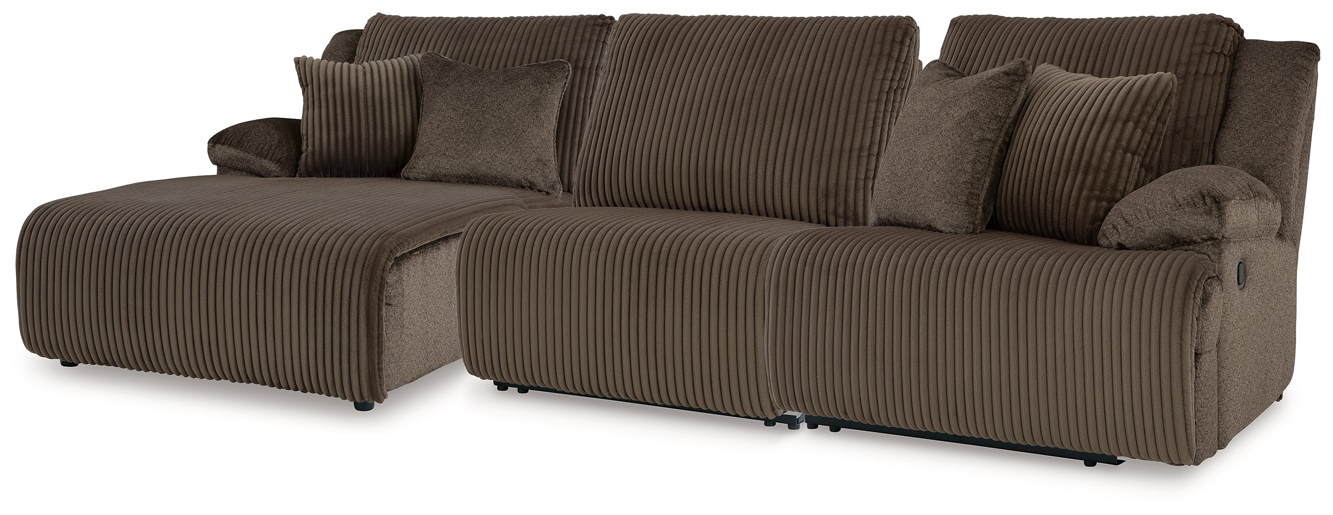 Coral Furniture - Ashley Furniture - Top Tier Sectional - 3-Piece Sofa Chaise Sectional / Chocolate - 92705S11