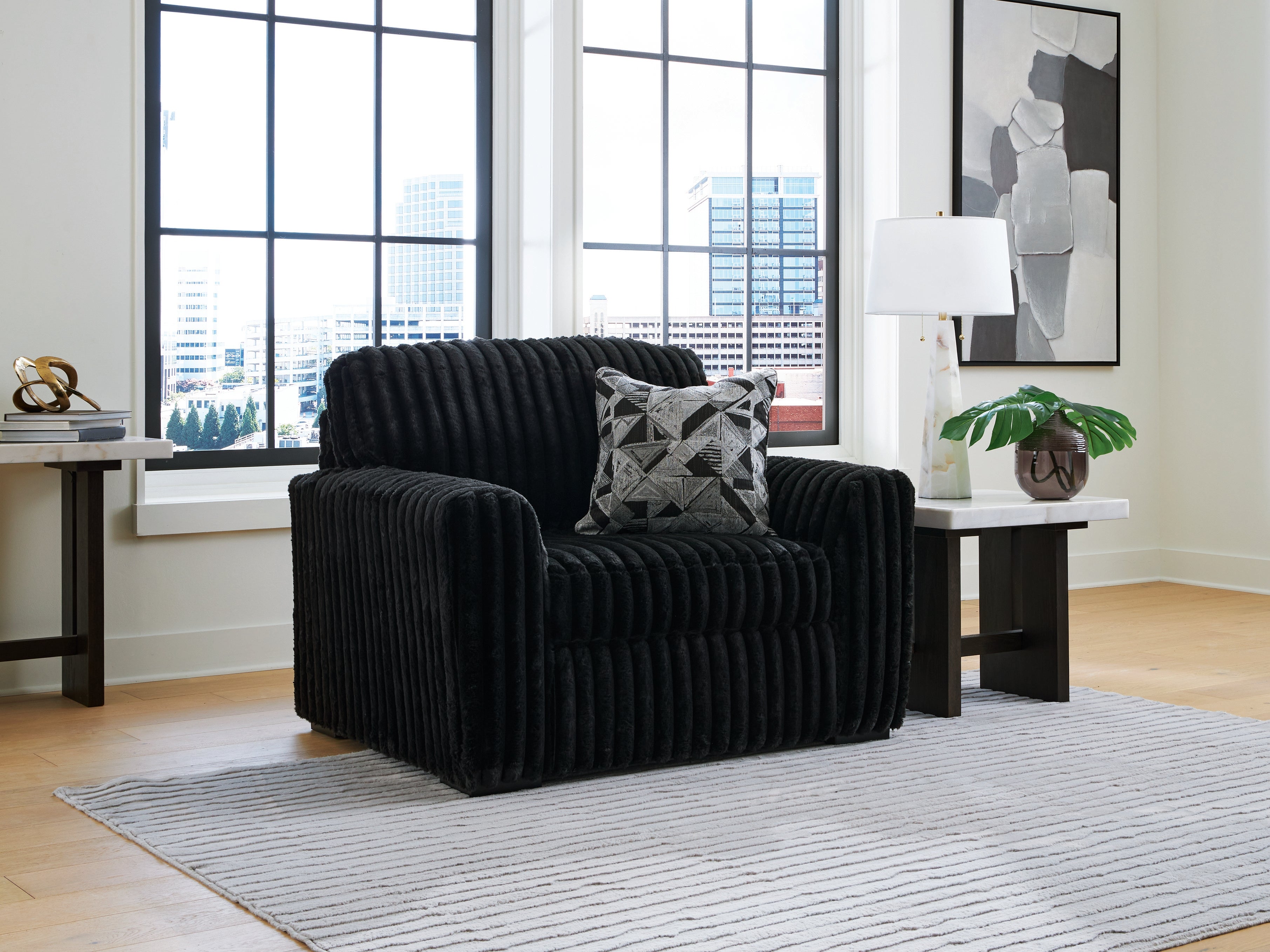Coral Furniture - Ashley Furniture - Midnight-Madness Living Room - Chair and a Half / Onyx - 9810323