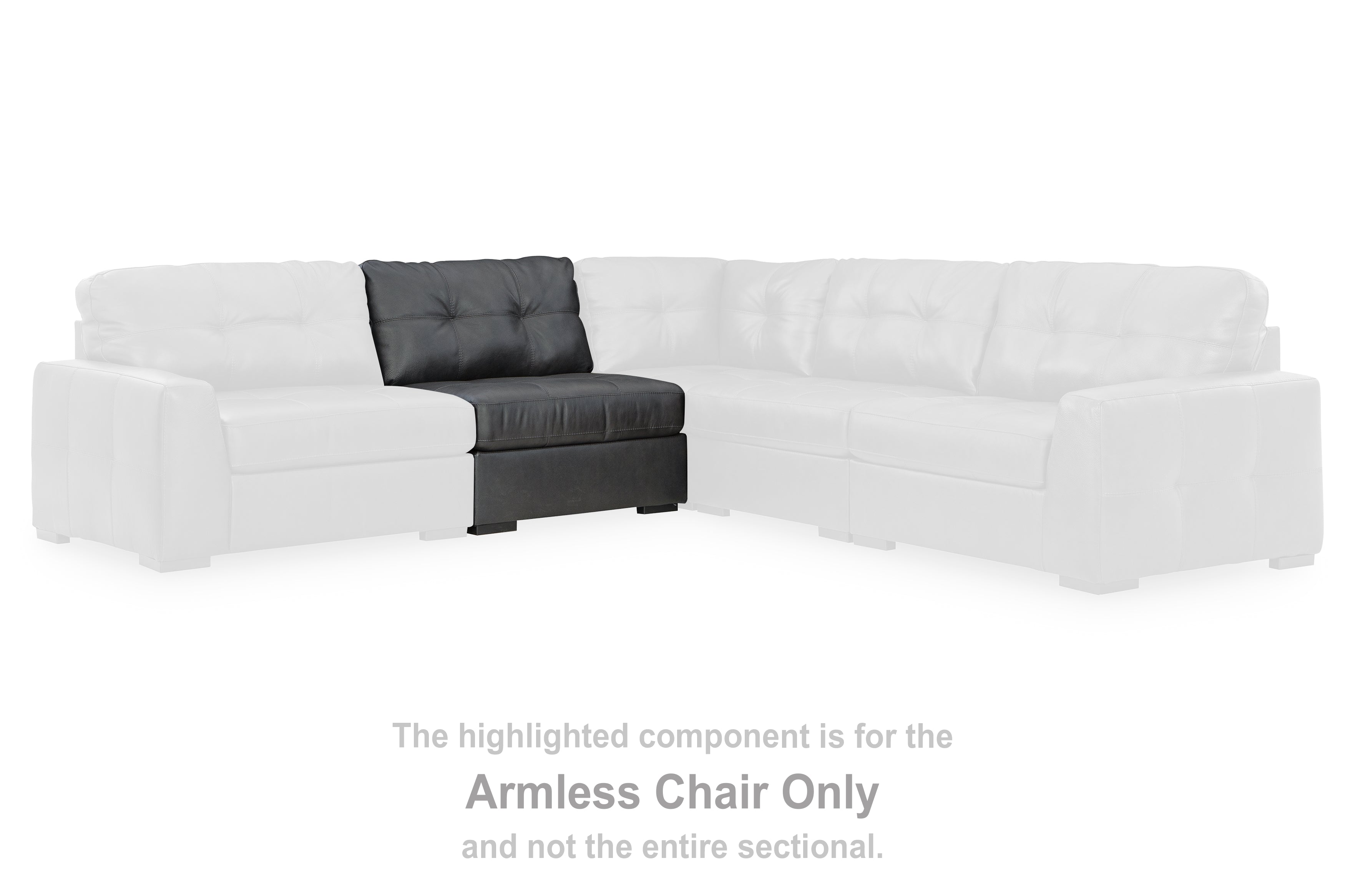 Coral Furniture - Ashley Furniture - Brindley Pier Sectional - Armless Chair / Fog - 9950346