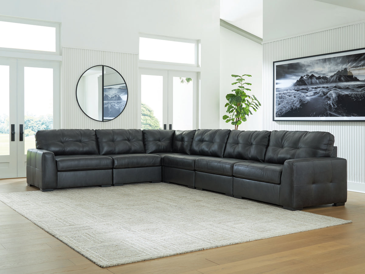 Coral Furniture - Ashley Furniture - Brindley Pier Sectional - RAF 6-Piece Sectional / Fog - 99503S5