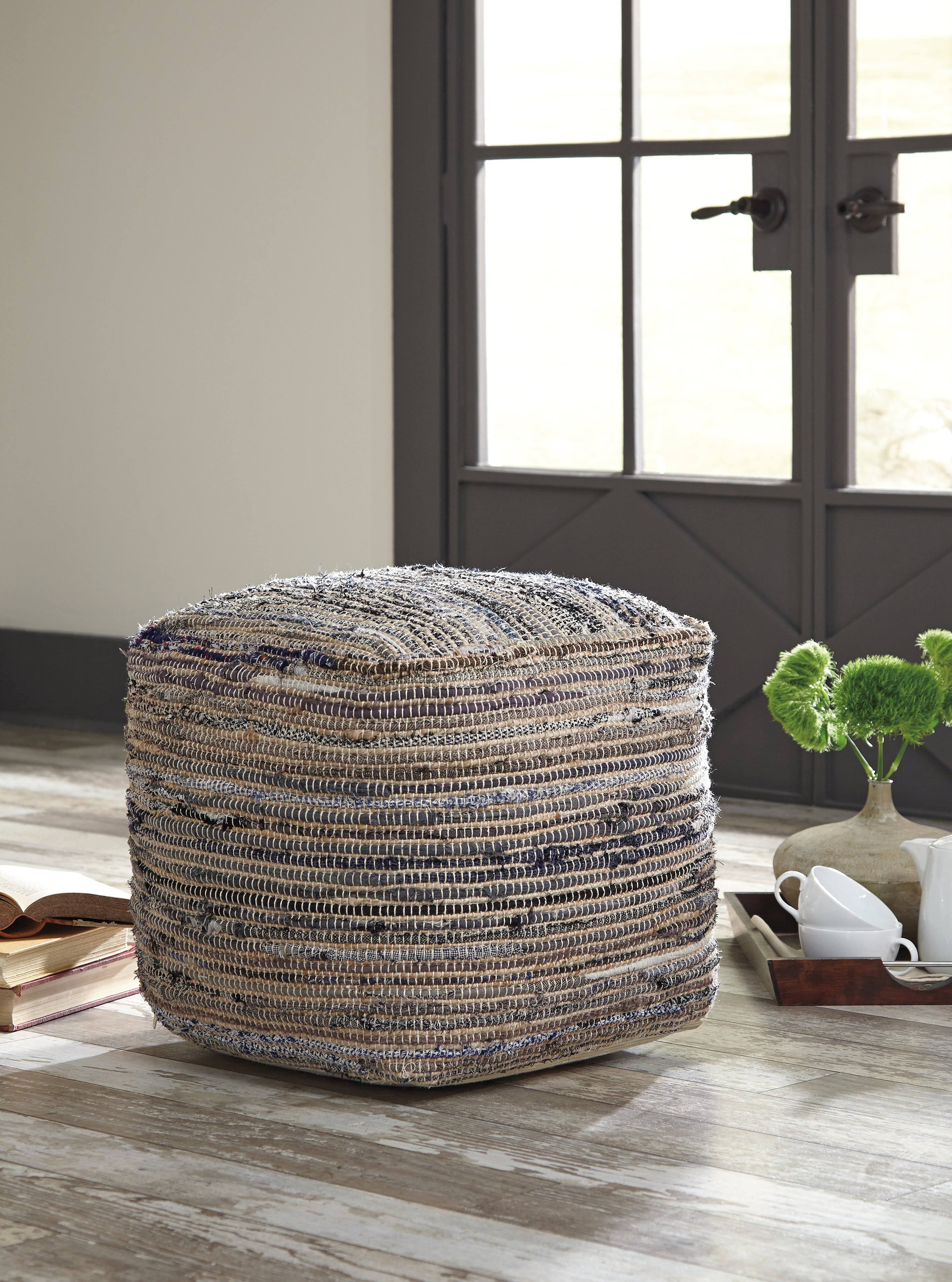 Coral Furniture - Ashley Furniture - Absalom Pouf - Pouf / Denim - A1000550