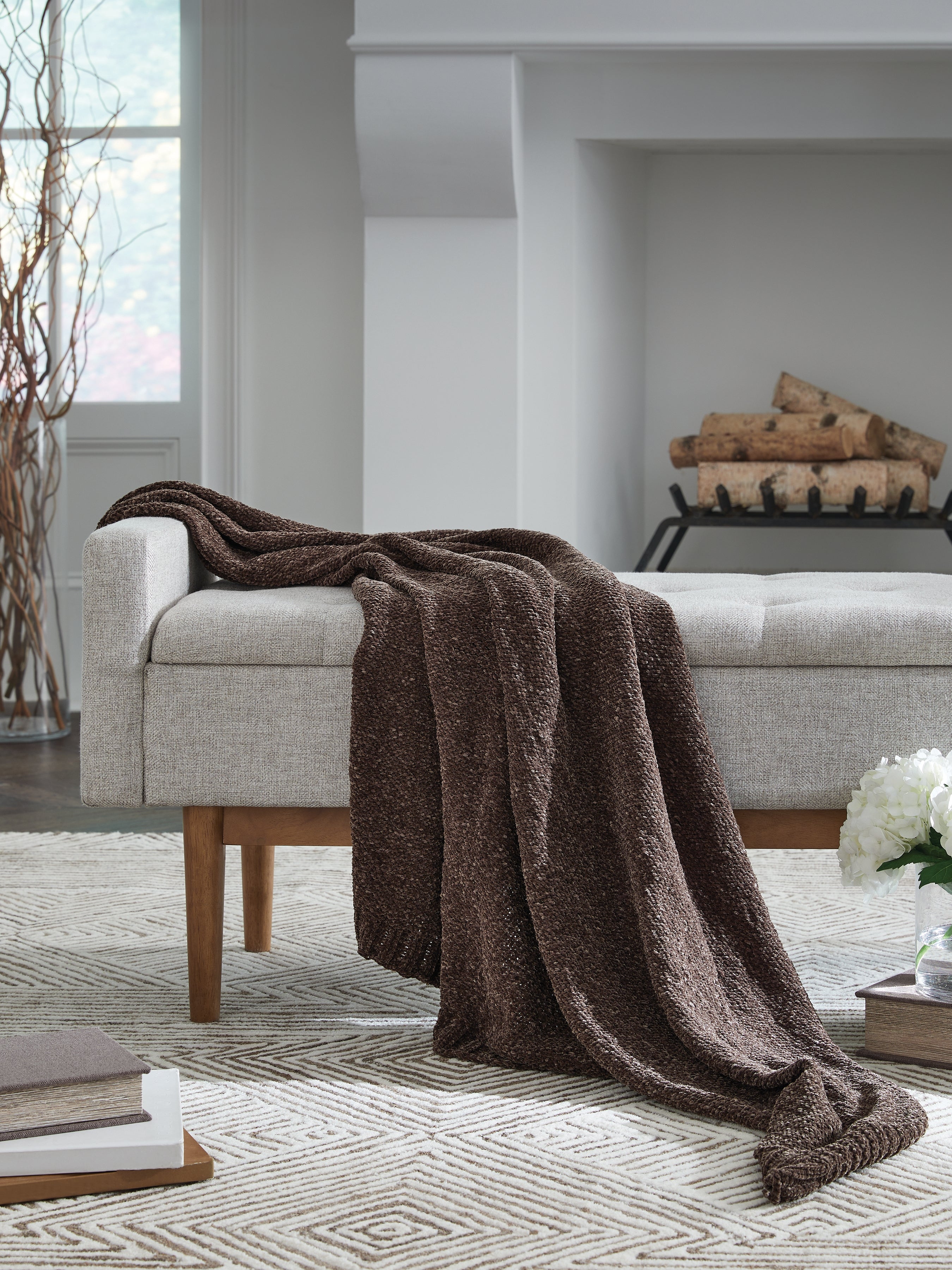 Coral Furniture - Ashley Furniture - Anawood Throw - Throw / Brown - A1001098T