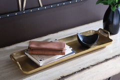 Coral Furniture - Ashley Furniture - Posy Tray - Tray / Gold Finish - A2000136