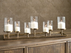 Coral Furniture - Ashley Furniture - Wallmond Candle Holder - Candle Holder / Antique Brass Finish - A2000820
