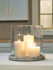 Coral Furniture - Ashley Furniture - Saskia Candle Holder - Candle Holder / Clear/Black - A2000846