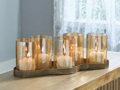 Coral Furniture - Ashley Furniture - Evereton Candle Holder - Candle Holder / Antique Gold Finish - A2000856