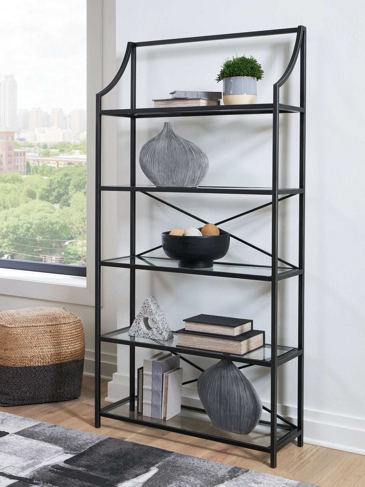 Coral Furniture - Ashley Furniture - Dakerwell Bookcase - Bookcase / Antique Black - A4000557