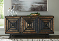 Coral Furniture - Ashley Furniture - Fair Ridge Accent Cabinet - Accent Cabinet / Distressed Black - A4000573