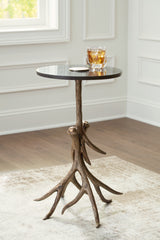 Coral Furniture - Ashley Furniture - Lemkins Accent Table - Accent Table / Black/Antique Gold Finish - A4000606