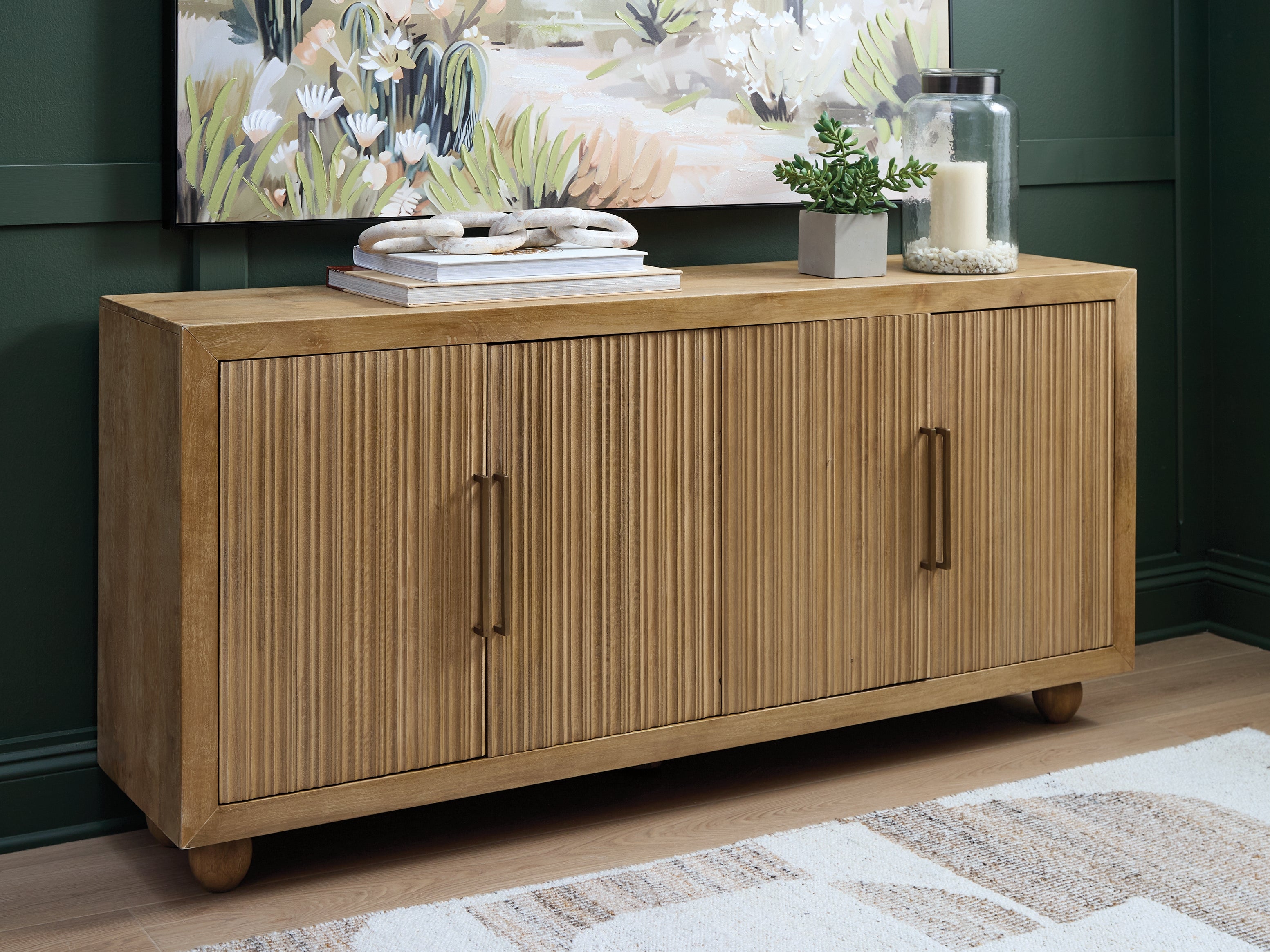 Coral Furniture - Ashley Furniture - Niam Accent Cabinet - Accent Cabinet / Light Antique Beige - A4000684