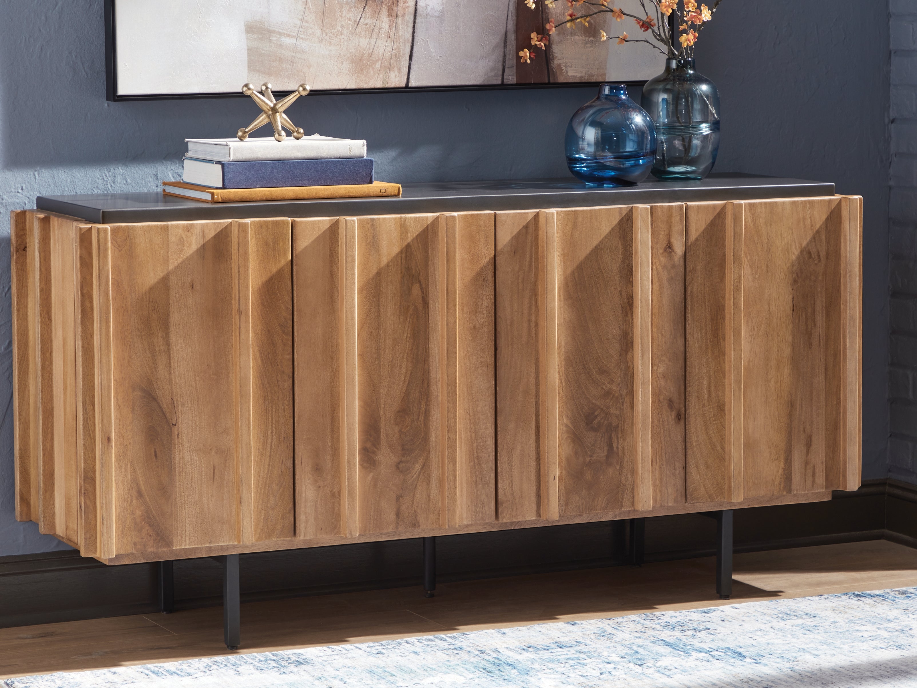 Coral Furniture - Ashley Furniture - Quintavious Accent Cabinet - Accent Cabinet / Brown/Charcoal - A4000685