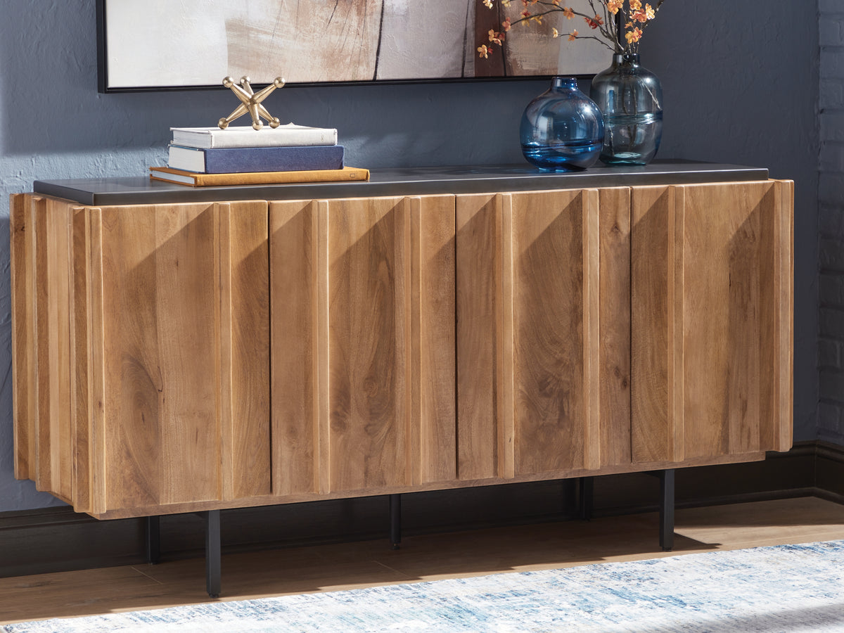 Coral Furniture - Ashley Furniture - Quintavious Accent Cabinet - Accent Cabinet / Brown/Charcoal - A4000685