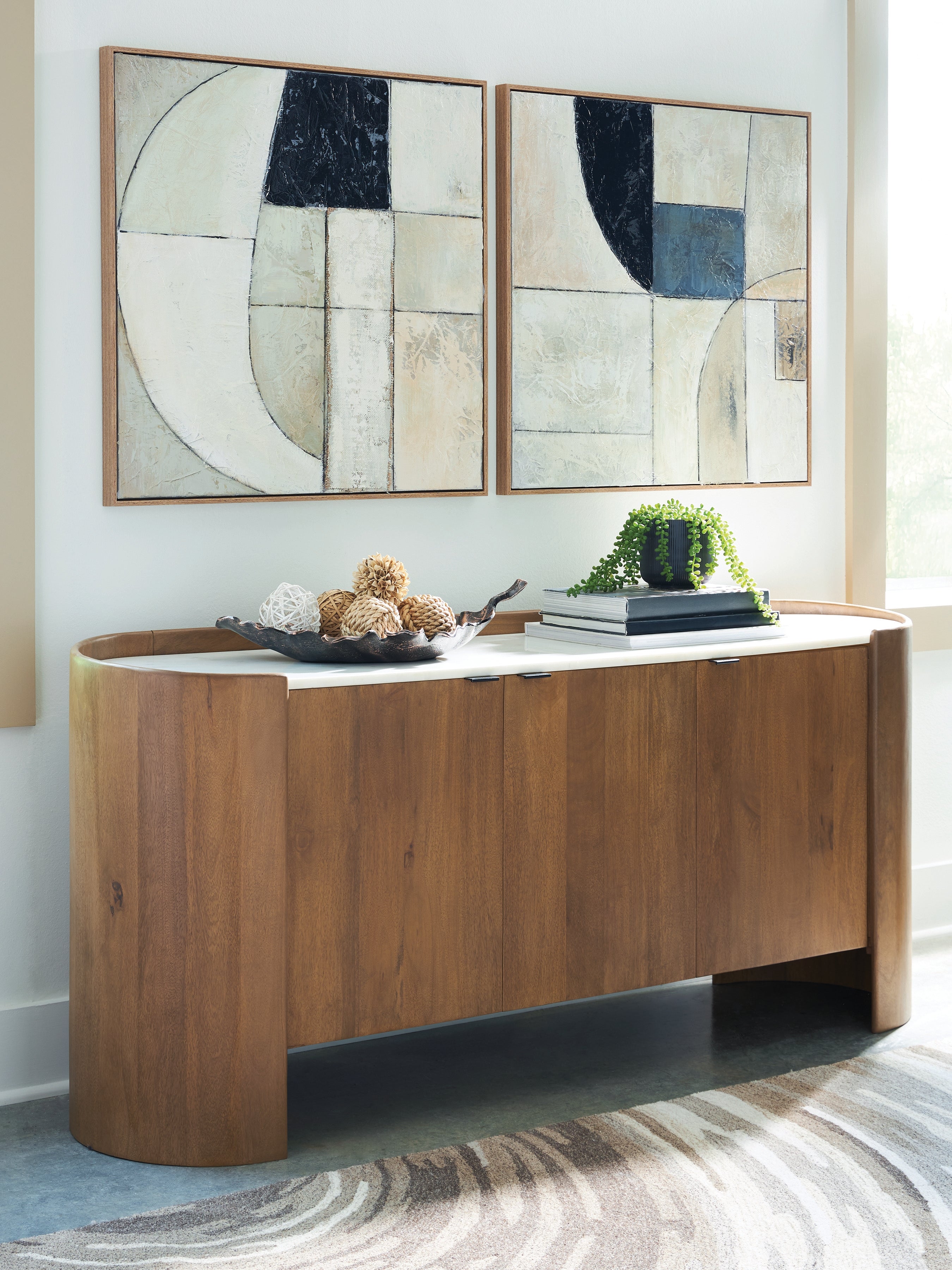 Coral Furniture - Ashley Furniture - Fitzroy Accent Cabinet - Accent Cabinet / Brown/White - A4000688