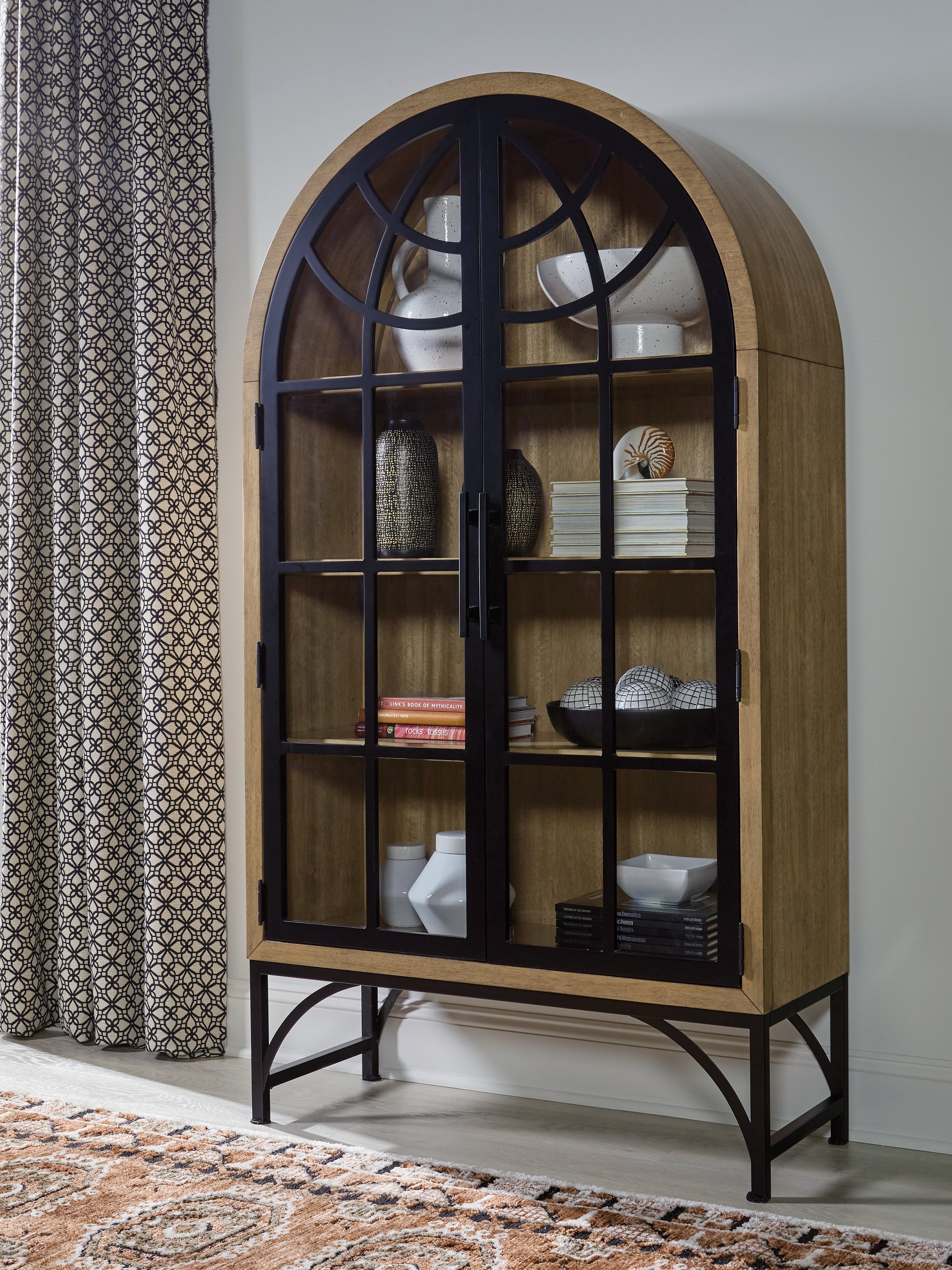 Coral Furniture - Ashley Furniture - Gwenwich Accent Cabinet - Accent Cabinet / Natural/Black - A4000704