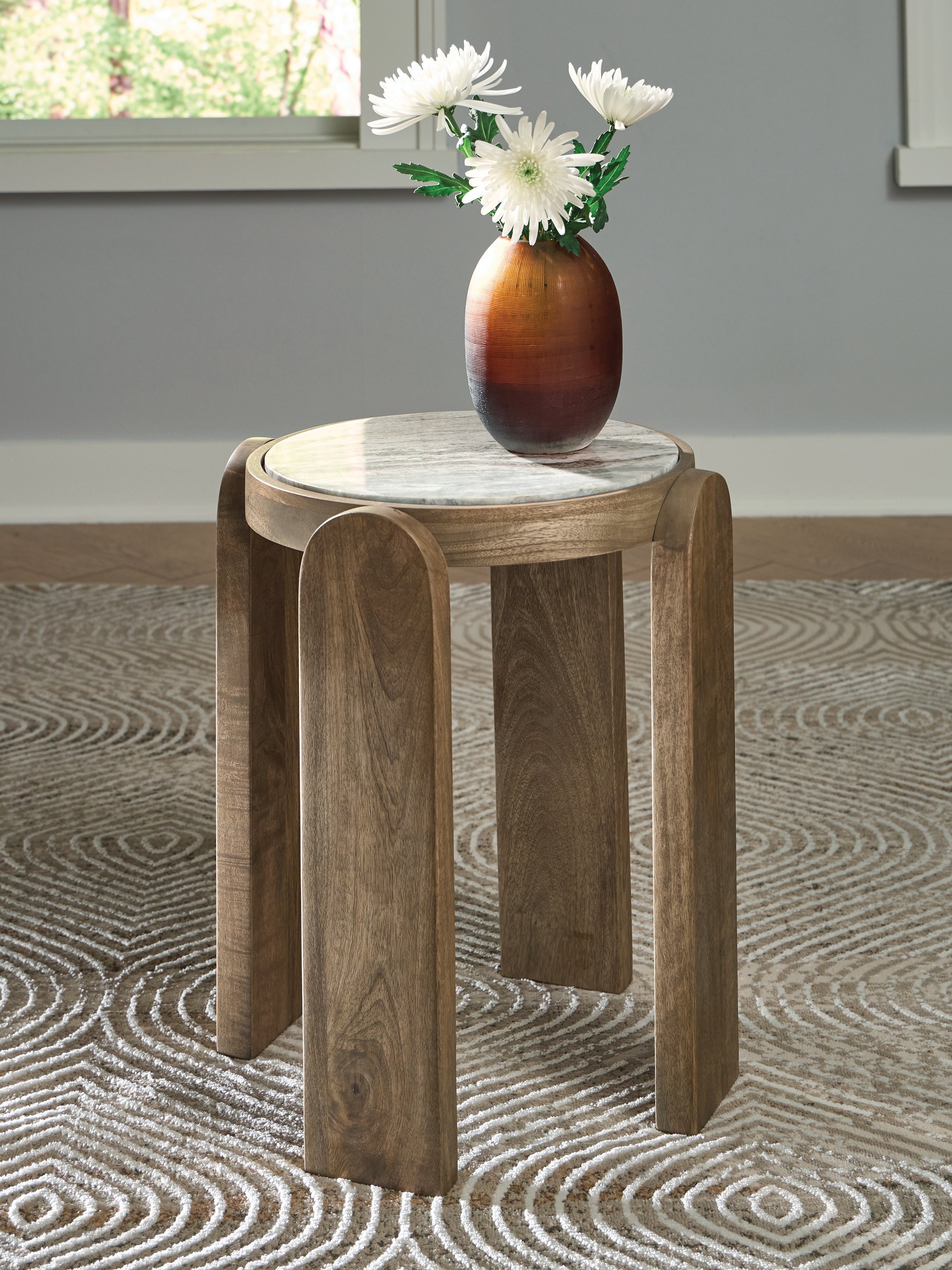 Coral Furniture - Ashley Furniture - Gavrilley Accent Table - Accent Table / Gray/White/Brown - A4000722