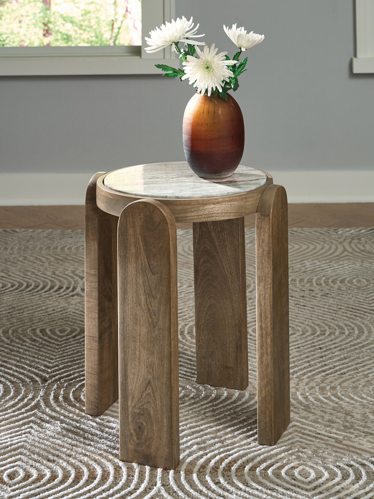 Coral Furniture - Ashley Furniture - Gavrilley Accent Table - Accent Table / Gray/White/Brown - A4000722