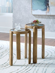 Coral Furniture - Ashley Furniture - Jossor Accent Table (Set of 2) - Accent Table Set (Set of 2) / Light Brown - A4000726