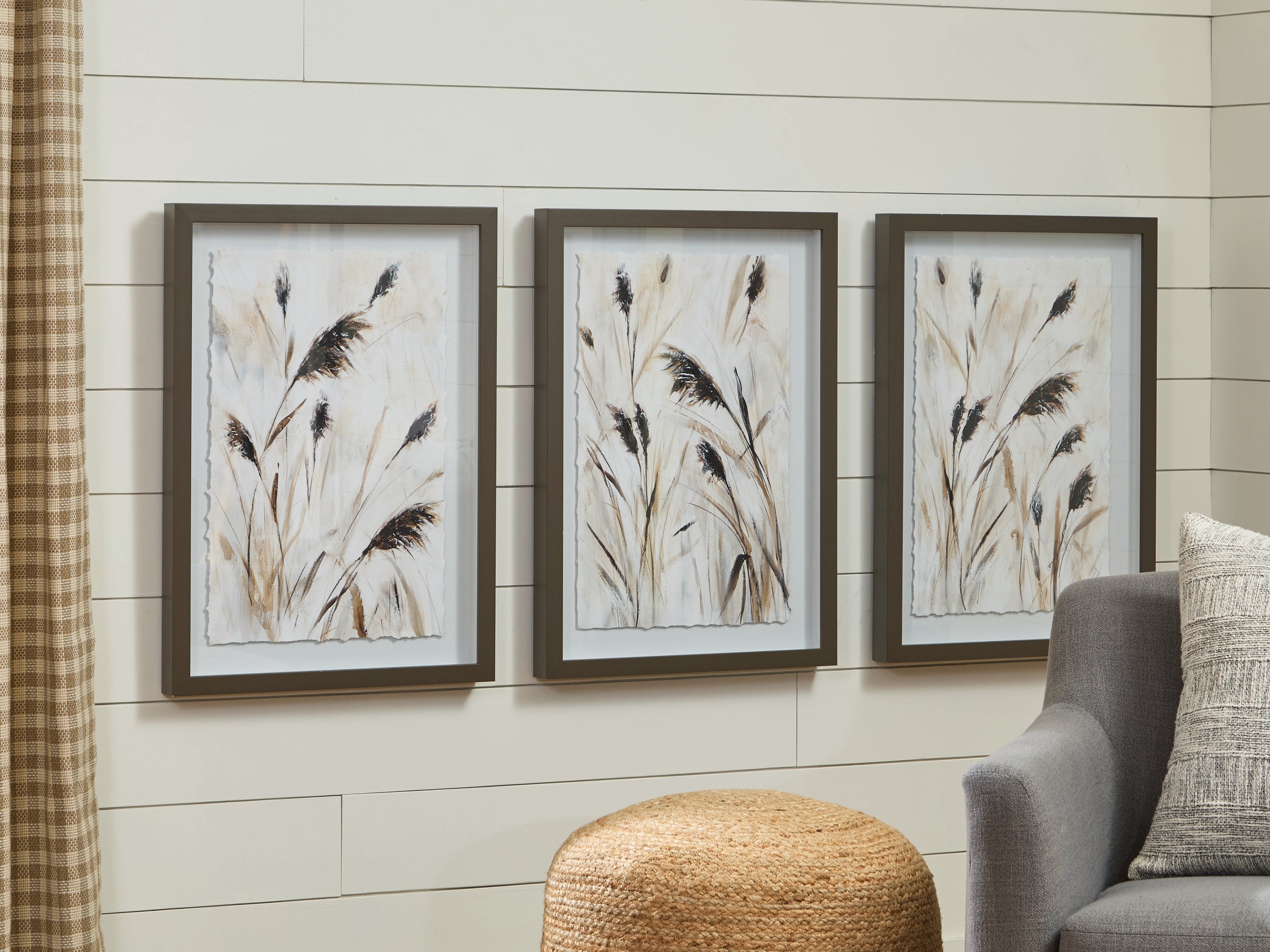 Coral Furniture - Ashley Furniture - Honslow Wall Decor - Wall Art Set (3/CN) / Brown/Black/White - A8000506
