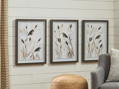 Coral Furniture - Ashley Furniture - Honslow Wall Decor - Wall Art Set (3/CN) / Brown/Black/White - A8000506