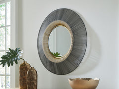 Coral Furniture - Ashley Furniture - Dallmen Mirror - Accent Mirror / Black/Gold Finish - A8010407
